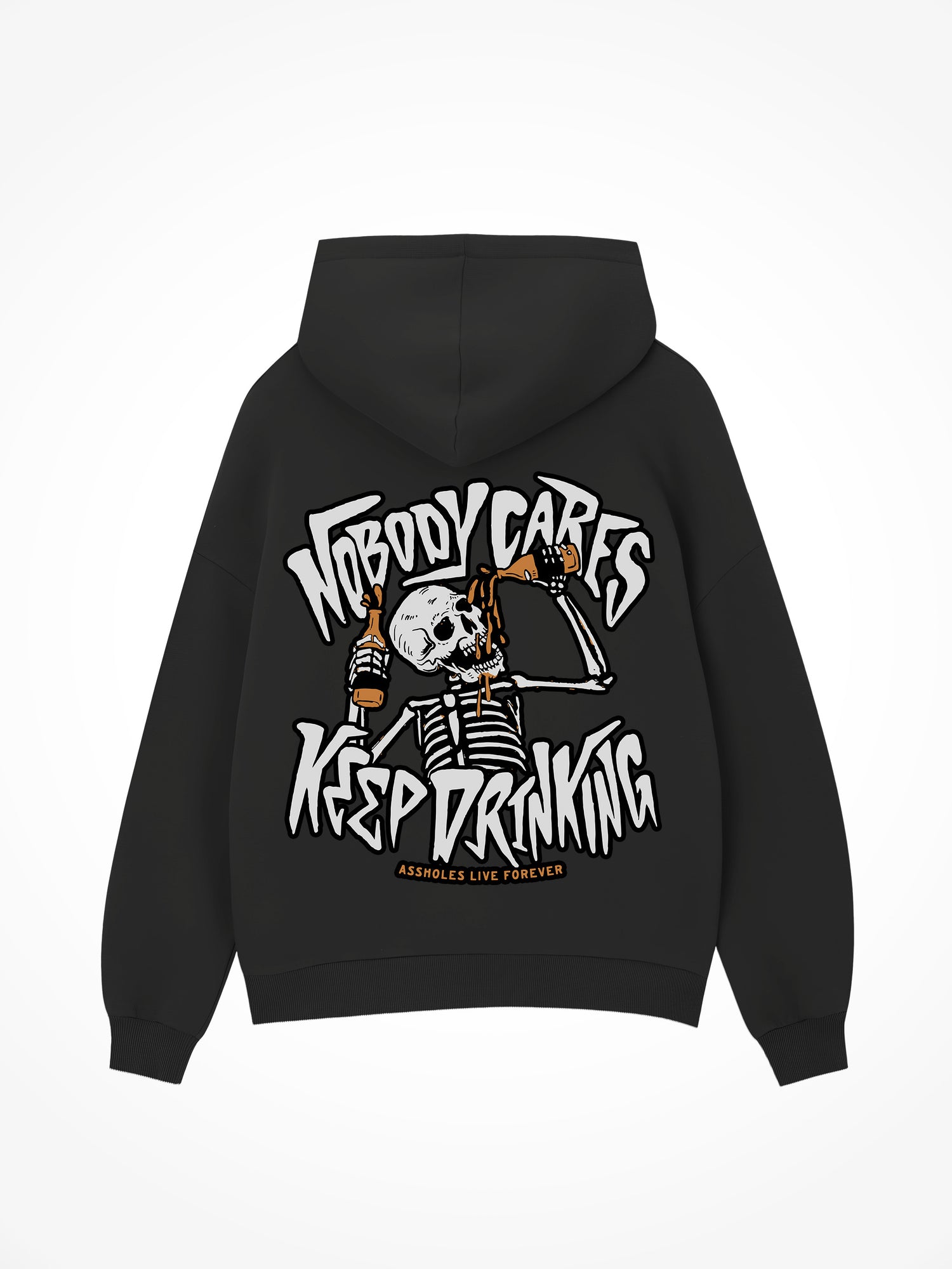 Nobody Cares Skeleton - Black Hoodie
