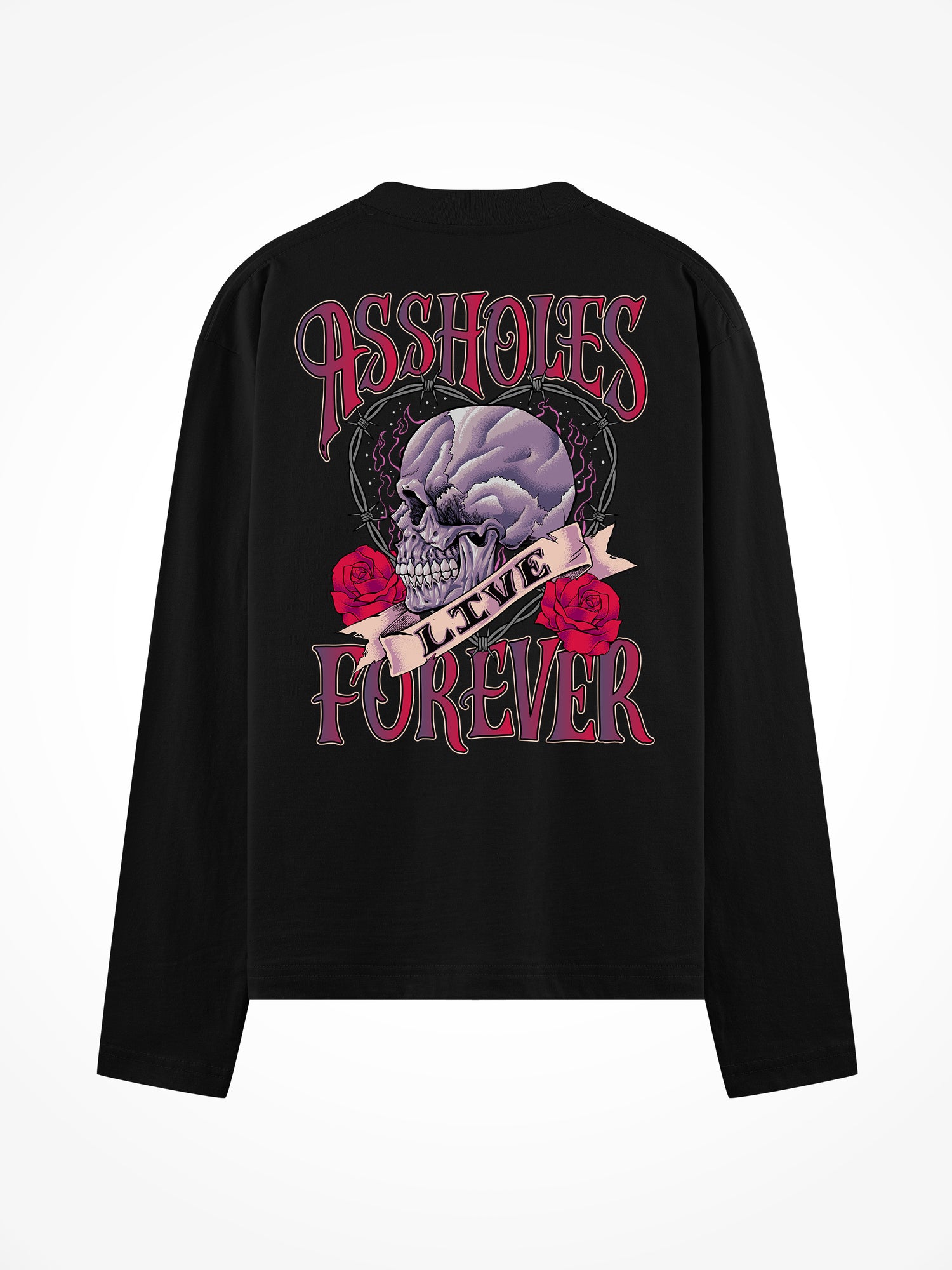 ALF Skull Heart - Black Long Sleeve Tee
