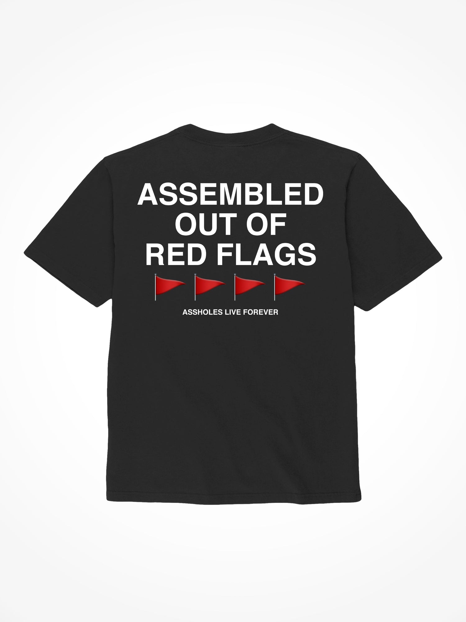 Assembled Out Of Red Flags - Black T-Shirt