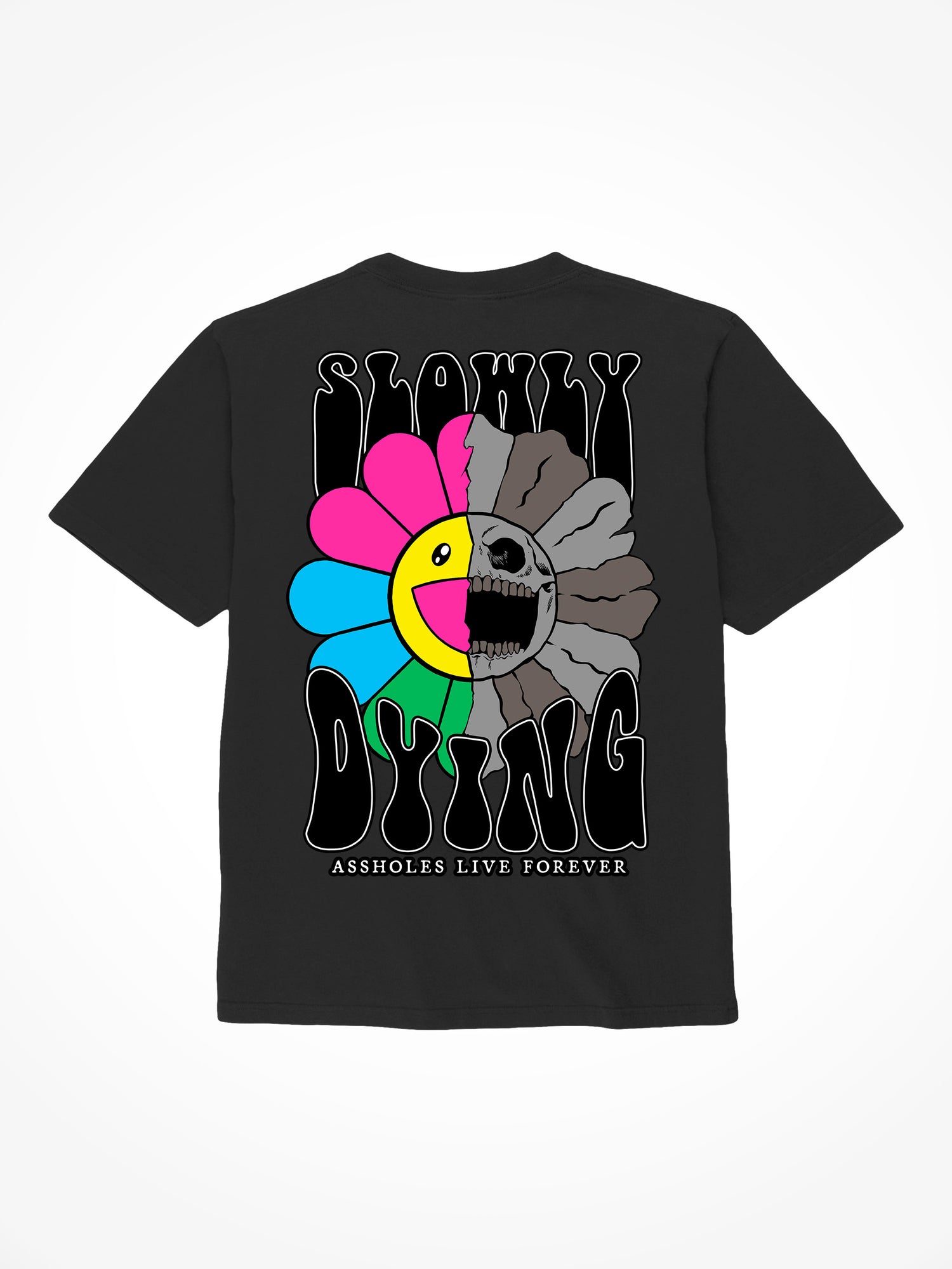 Slowly Dying Flower - Black T-Shirt