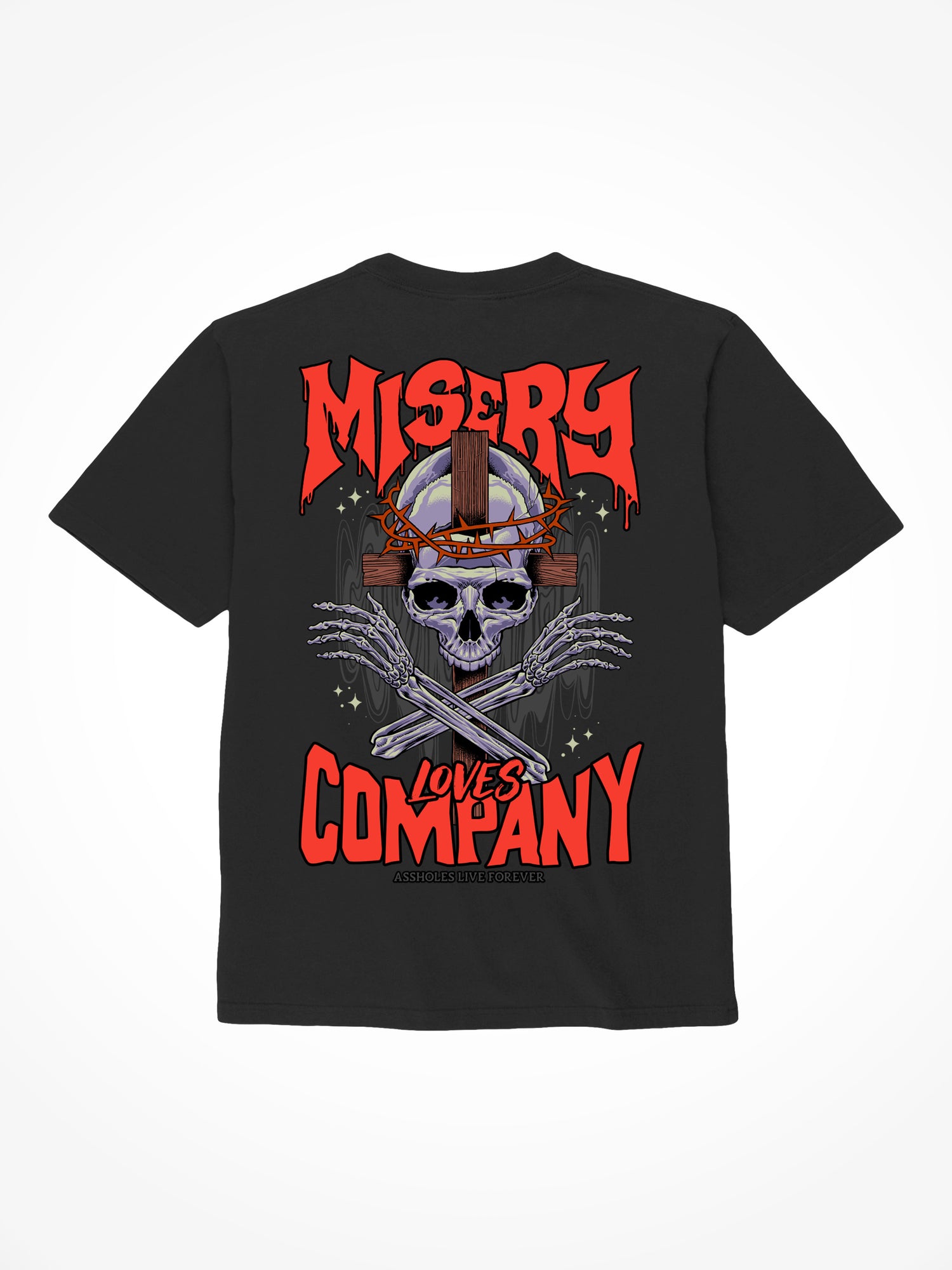 Misery Loves Company Skull - Black T-Shirt