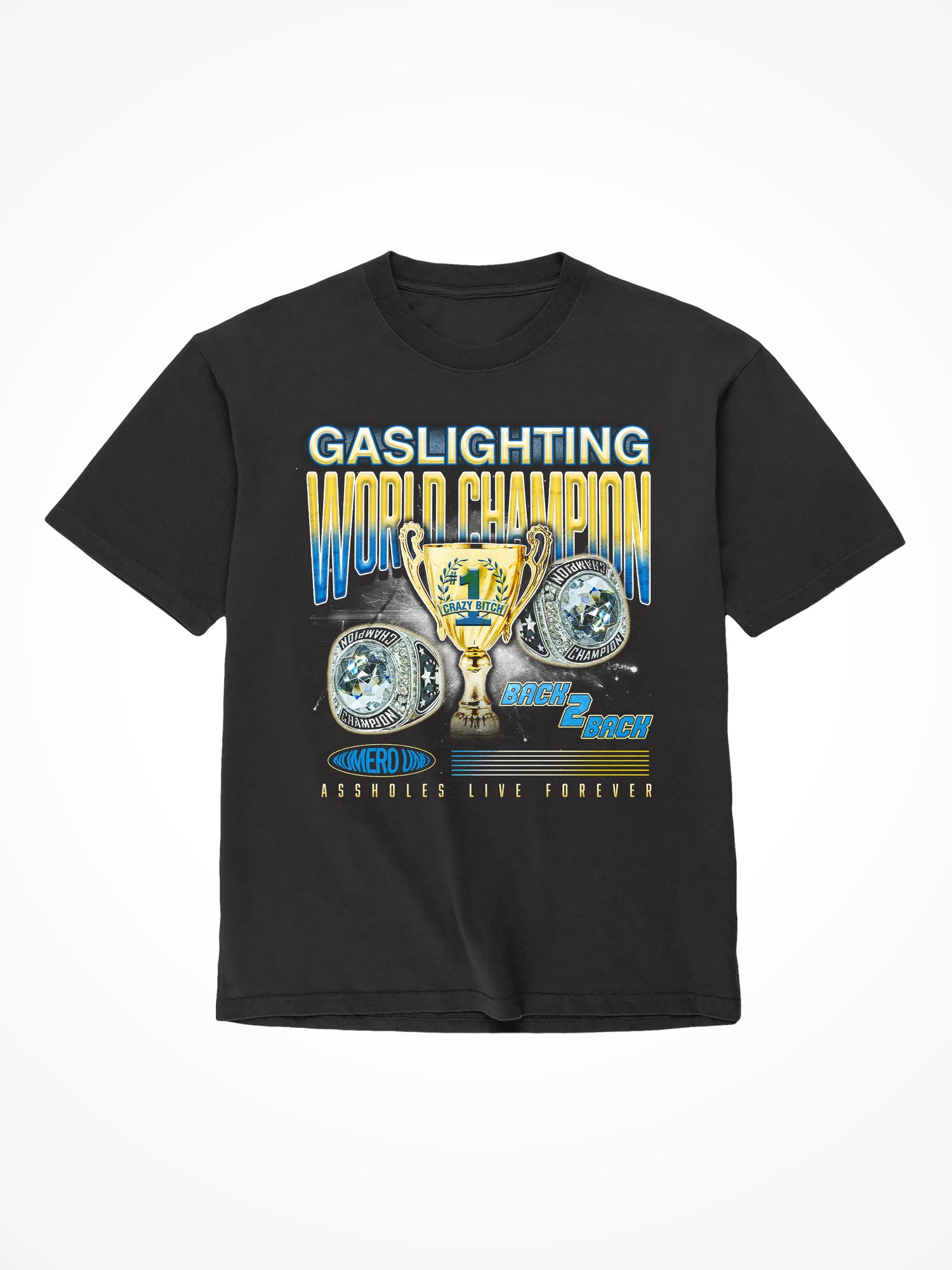 Gaslighting World Champ - Black T-Shirt