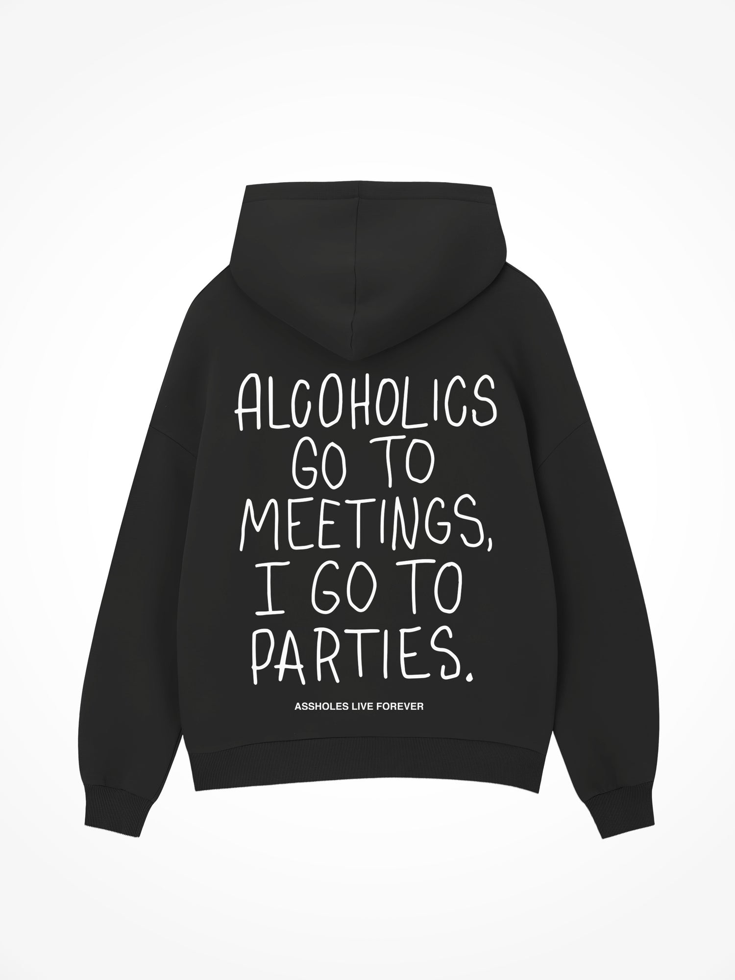 I go to Parties- Black Hoodie