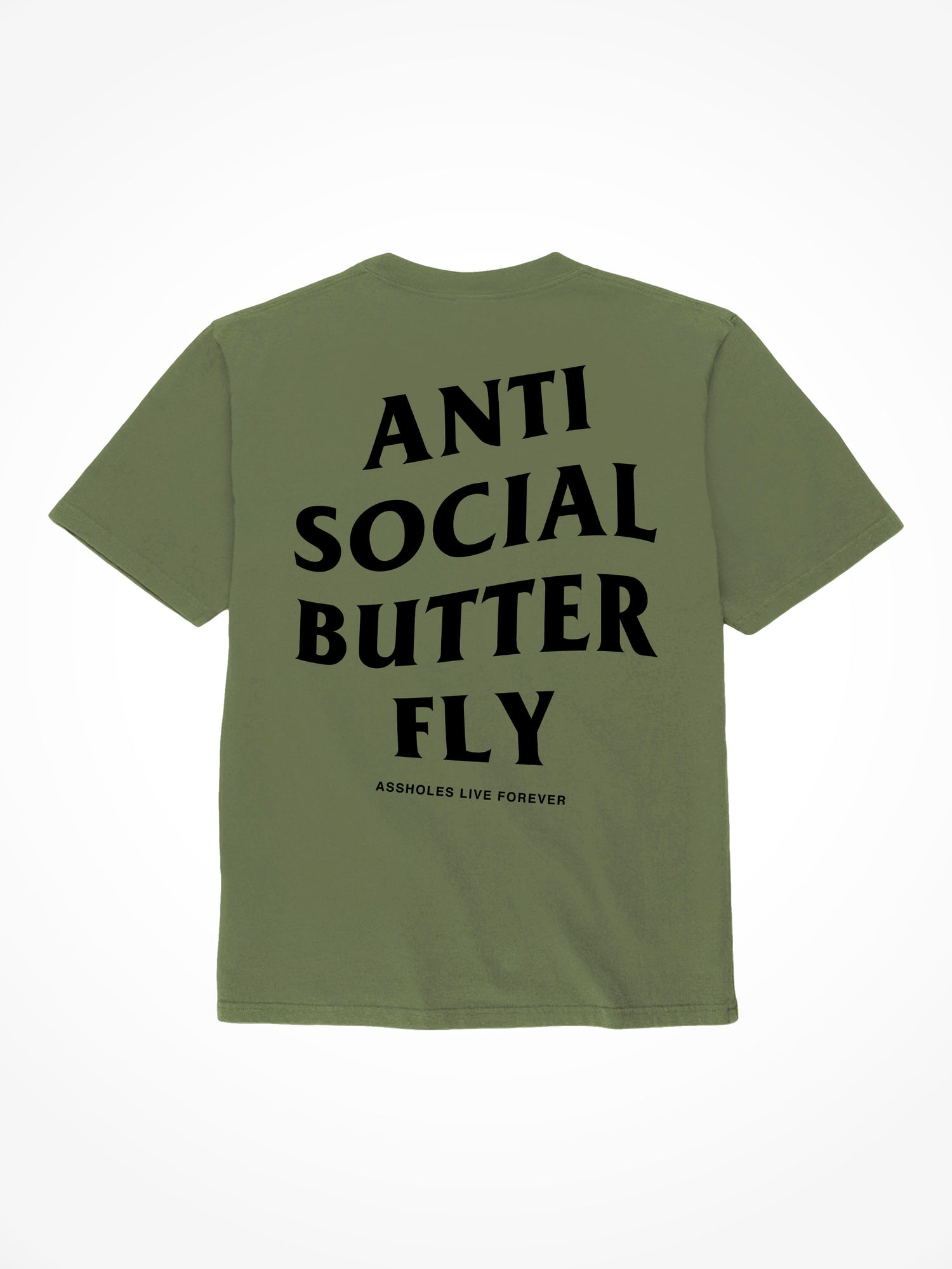 Anti Social Butterfly - Military Green T-Shirt