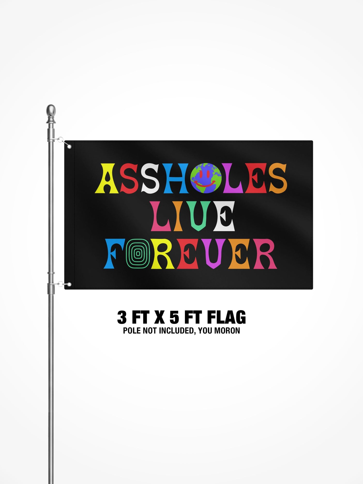 3x5 Ft Flag  - ASSHOLE WORLD
