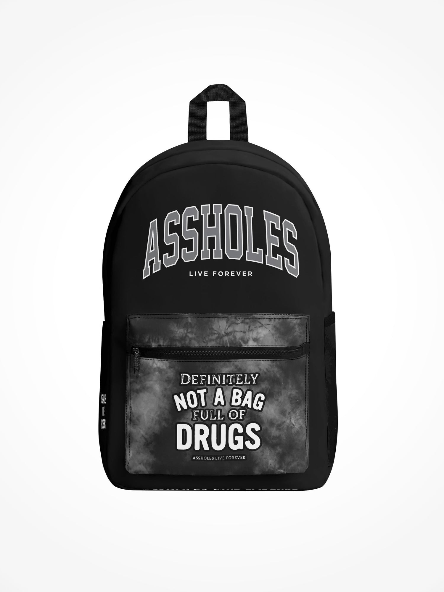 All Over Print Backpack - Bag Full Of Drugs Grey Tie Dye Pocket