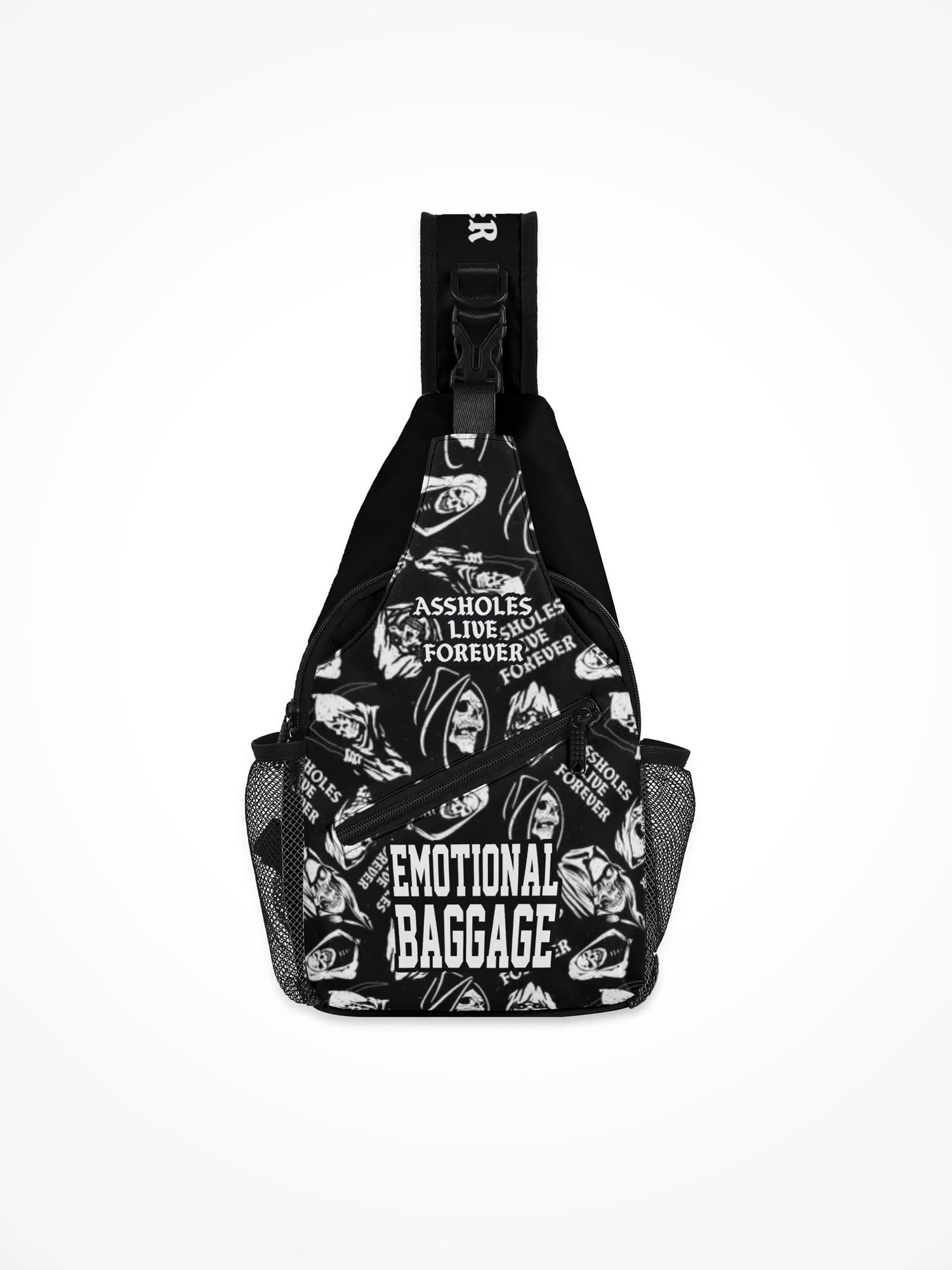 All-Over-Print Chest Crossbody Bag - Emotional Baggage Reaper