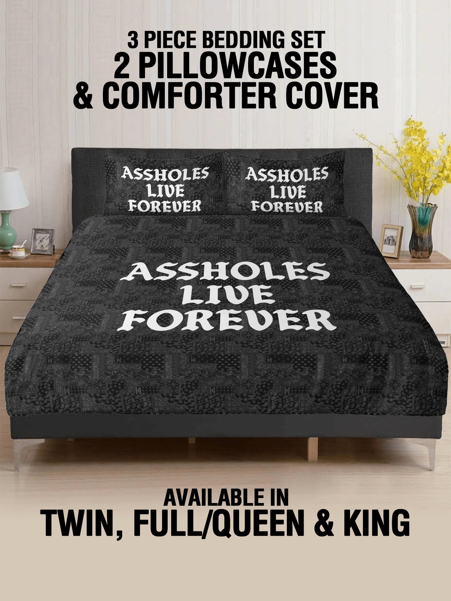 3 Pcs Bed - ALF OG BLACK BANDANA