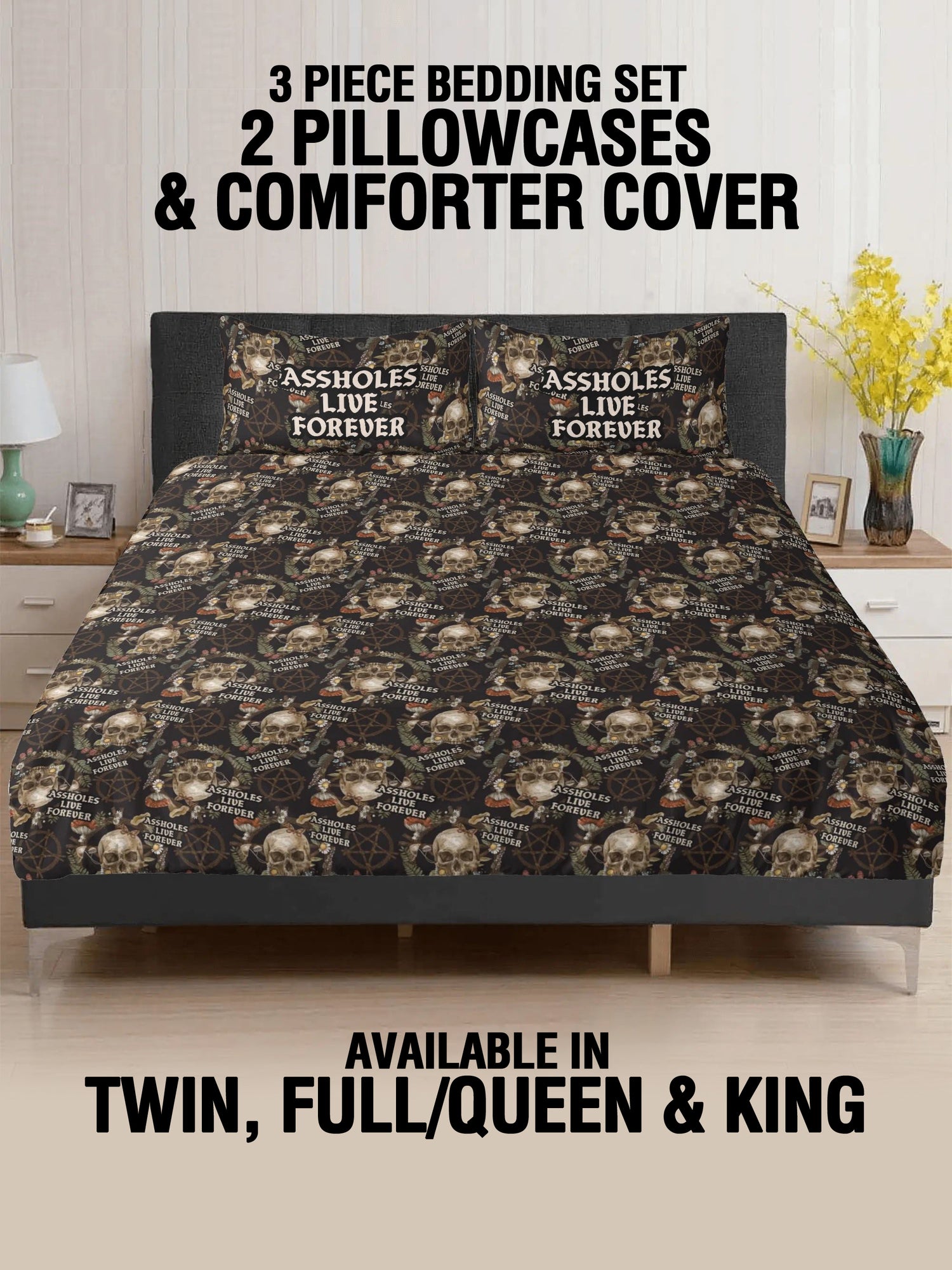 3 Pcs Bed - Forest Skull