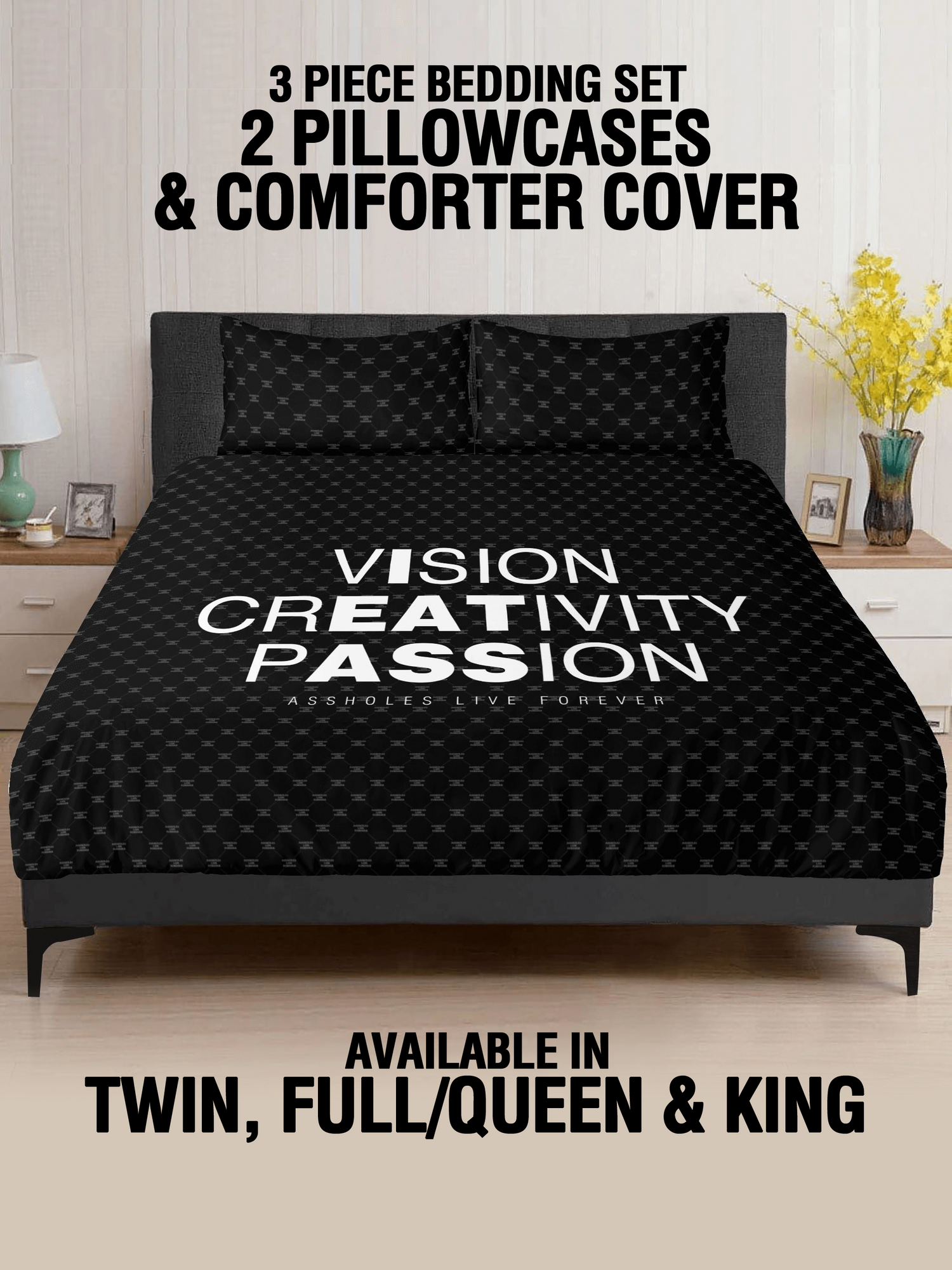 3 Pcs Bed Set - Vision Creativity Passion