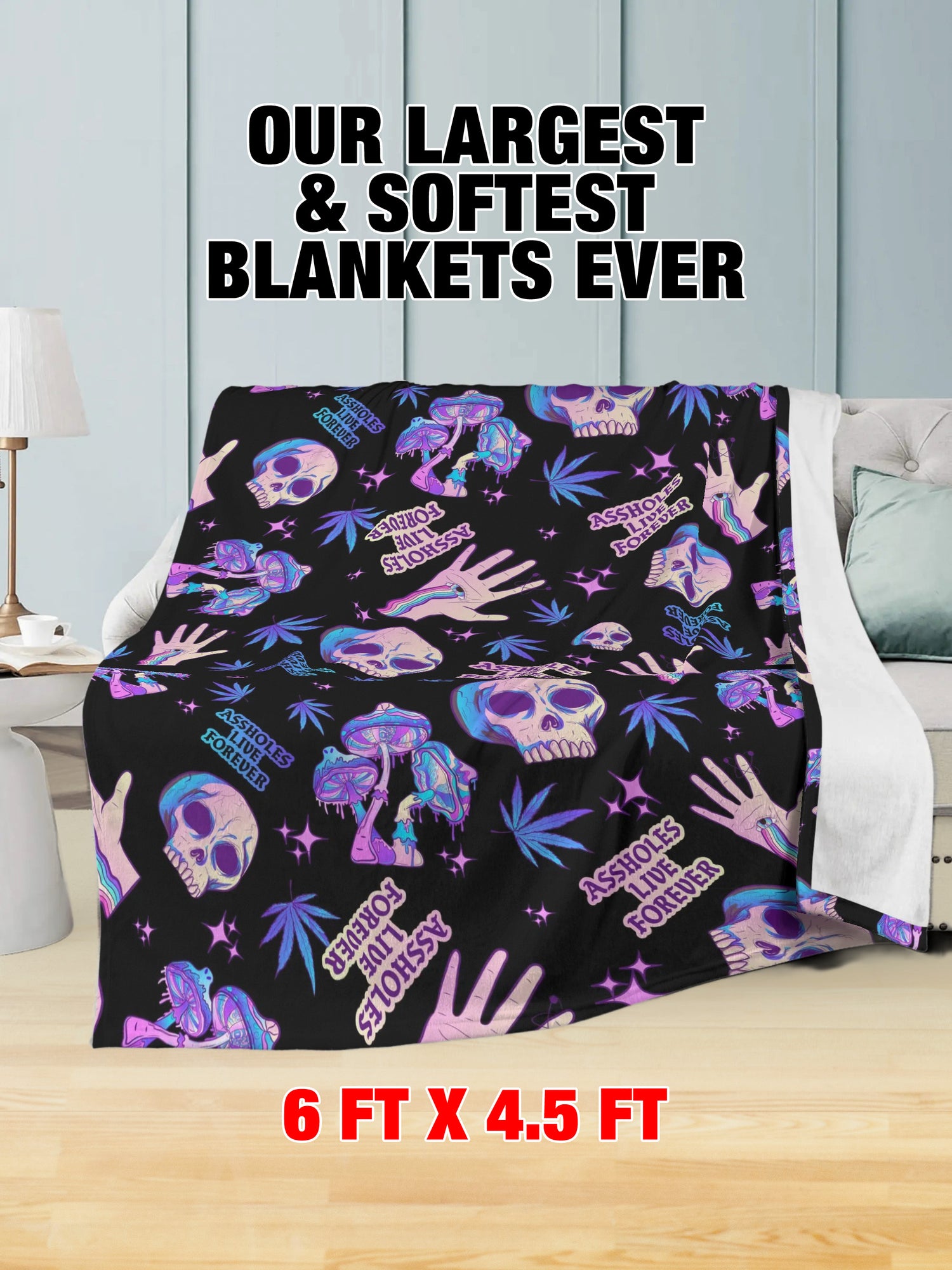 Fleece Blanket - ALF COSMIC SKULLS
