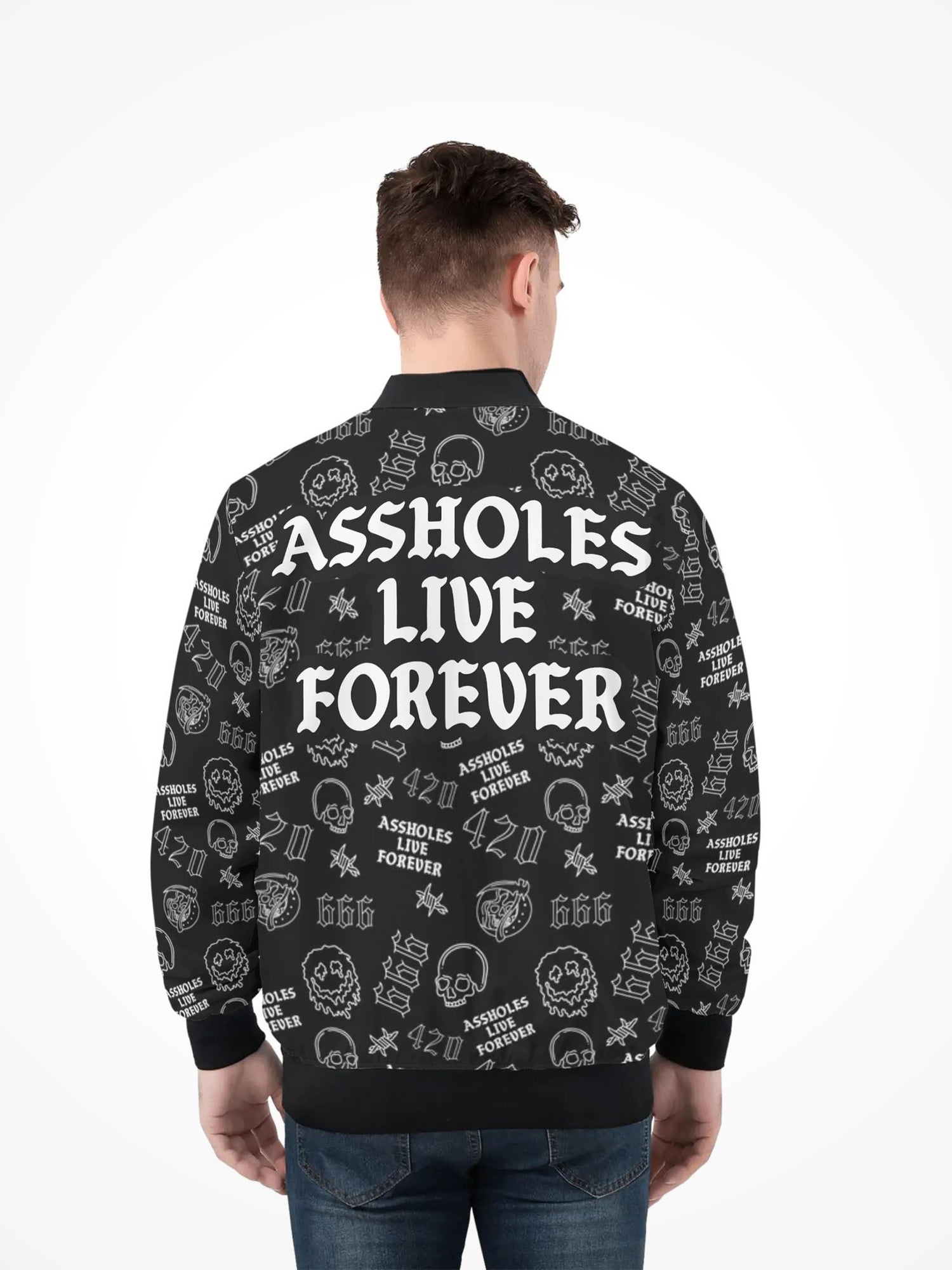 Mens All Over Print Zip Bomber Jacket - ALF 666 420