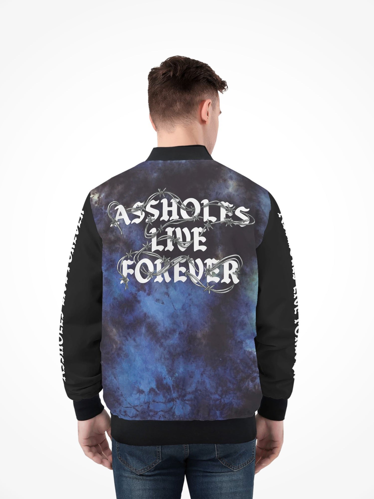 Mens All Over Print Zip Bomber Jacket - ALF Galaxy