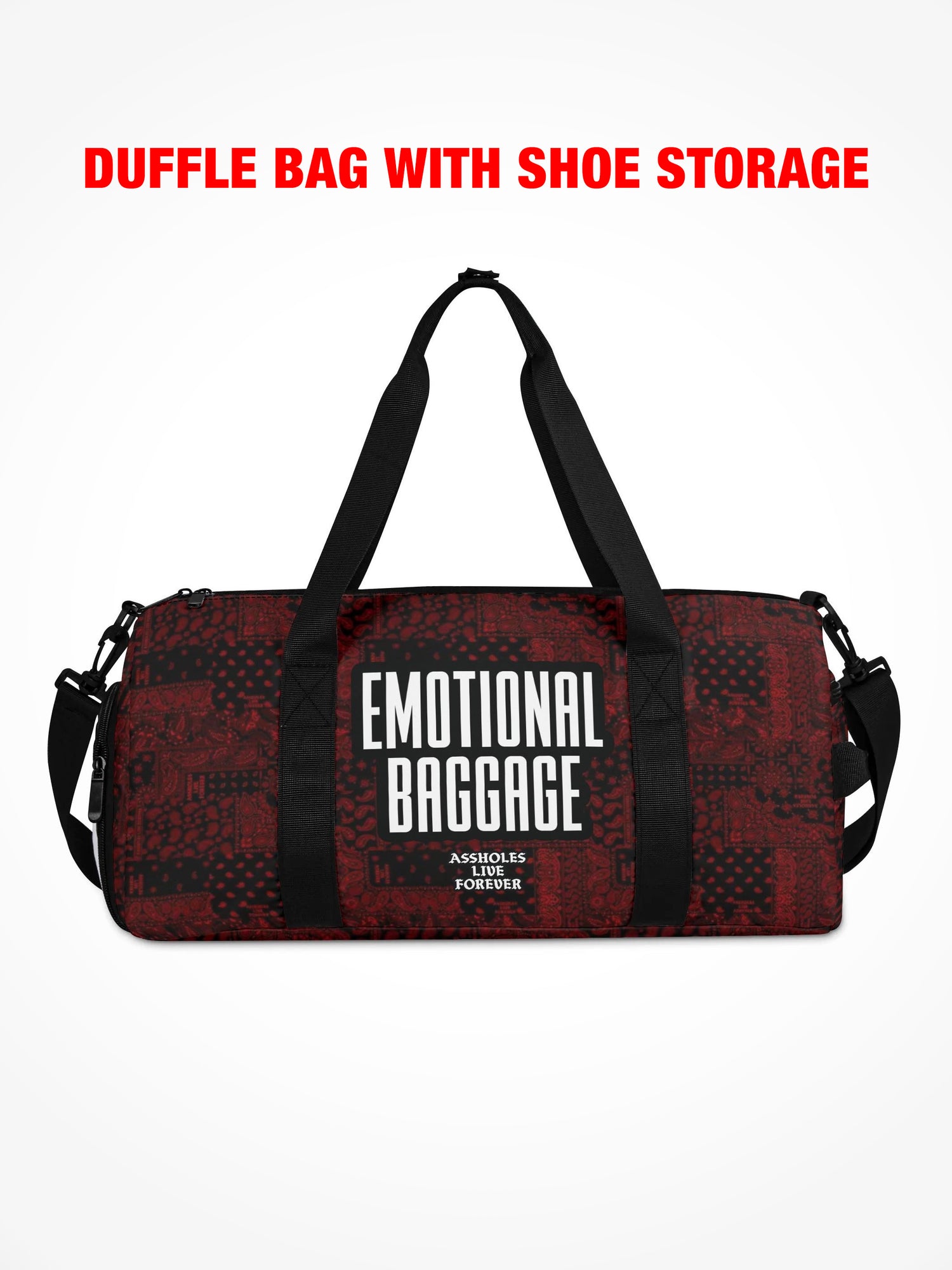 Duffle Bag - EMOTIONAL BAGGAGE RED PAISLEY