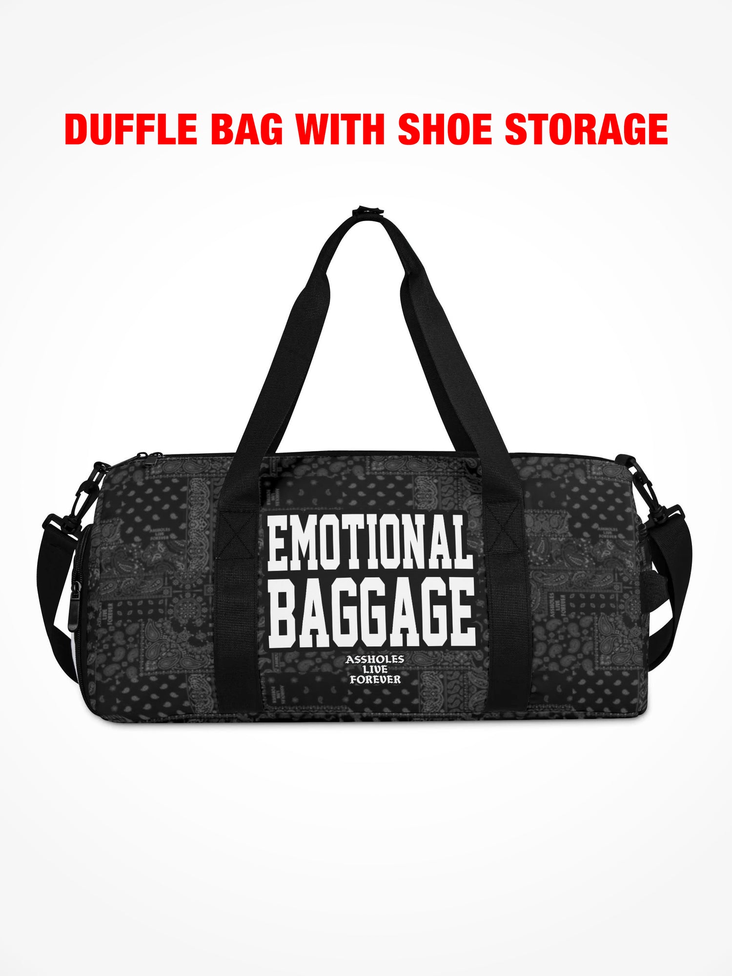 Duffle Bag - EMOTIONAL BAGGAGE BLACK PAISLEY