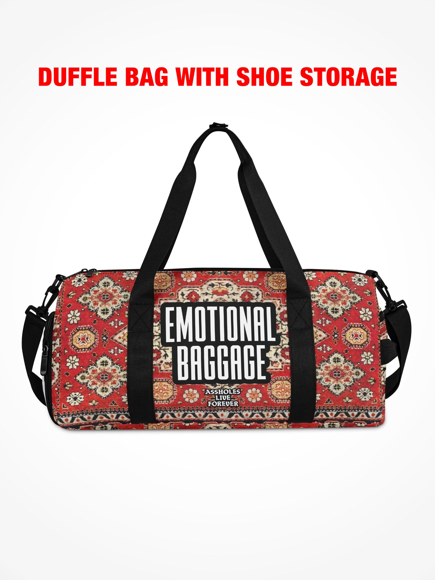 Duffle Bag - EMOTIONAL BAGGAGE RUG PATTERN