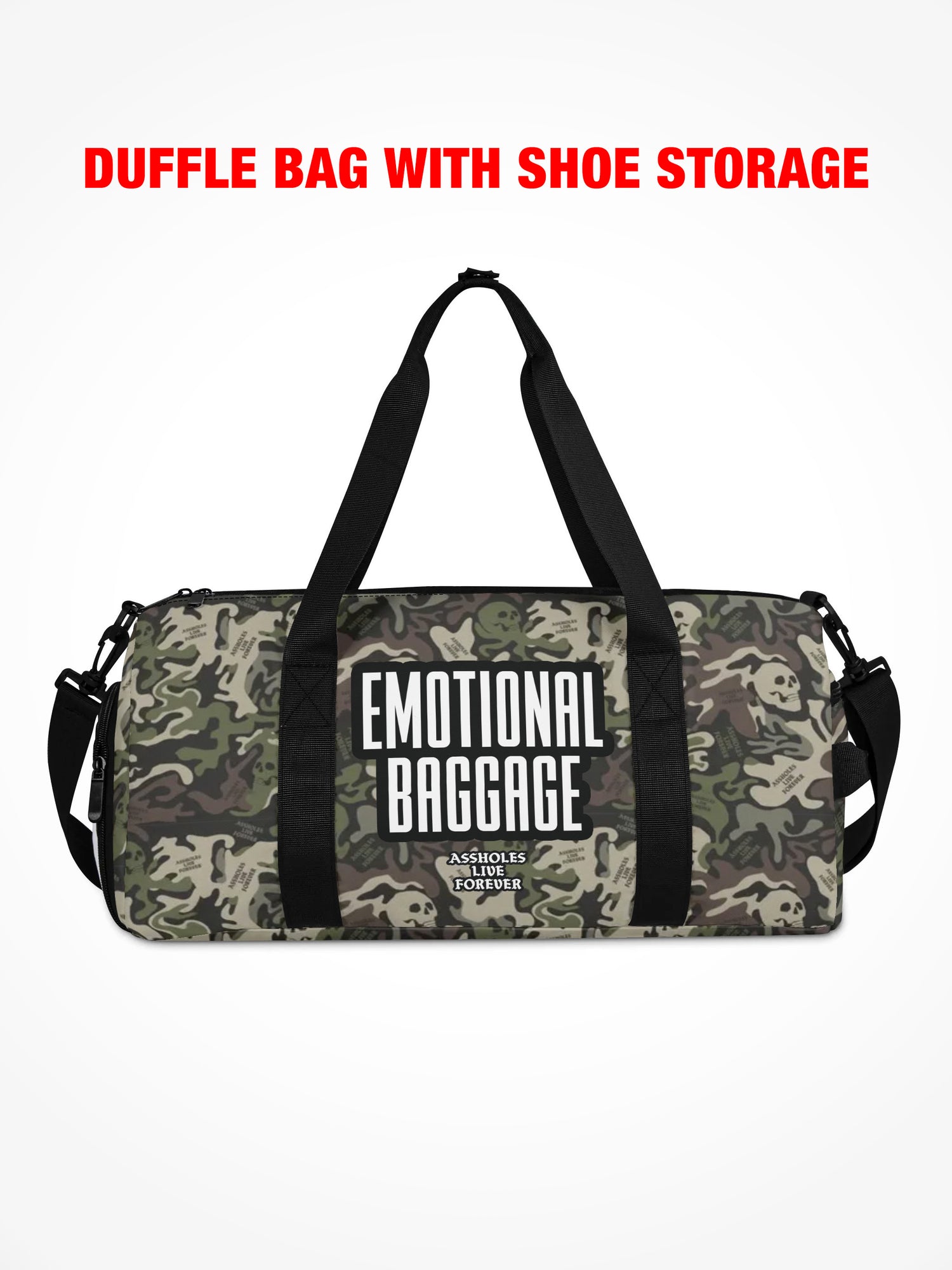Duffle Bag - EMOTIONAL BAGGAGE CAMO SKULLS