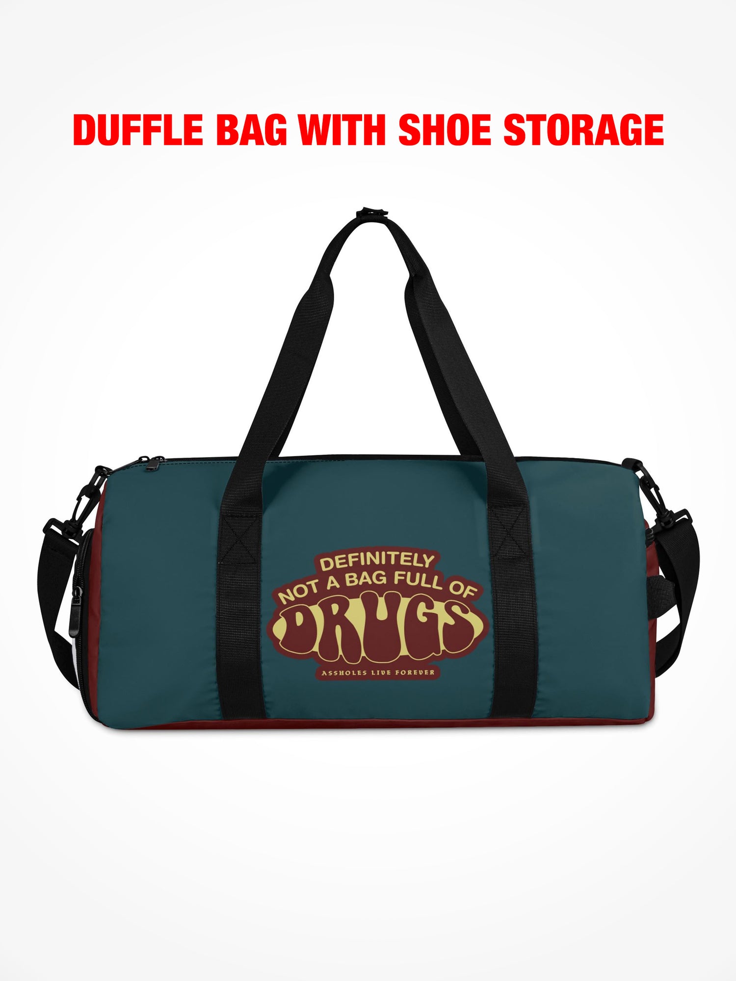Duffle Bag - FULL OF DRUGS - NAVY BURGUNDY