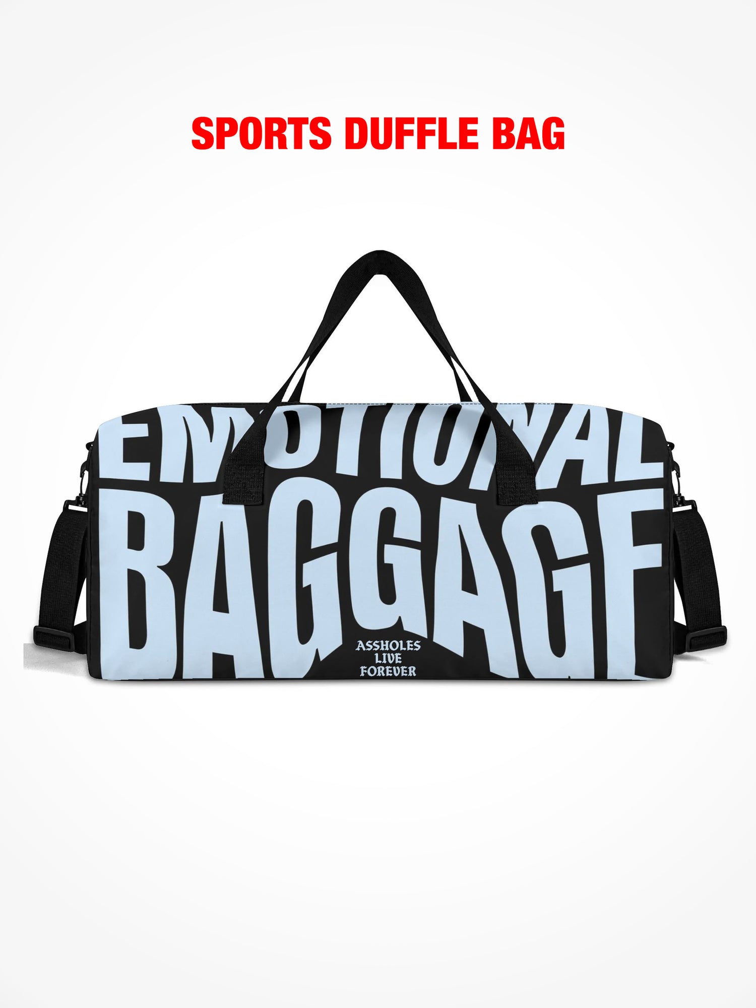 Sports Duffle Bag - Emotional Baggage Warped - Navy & Sky