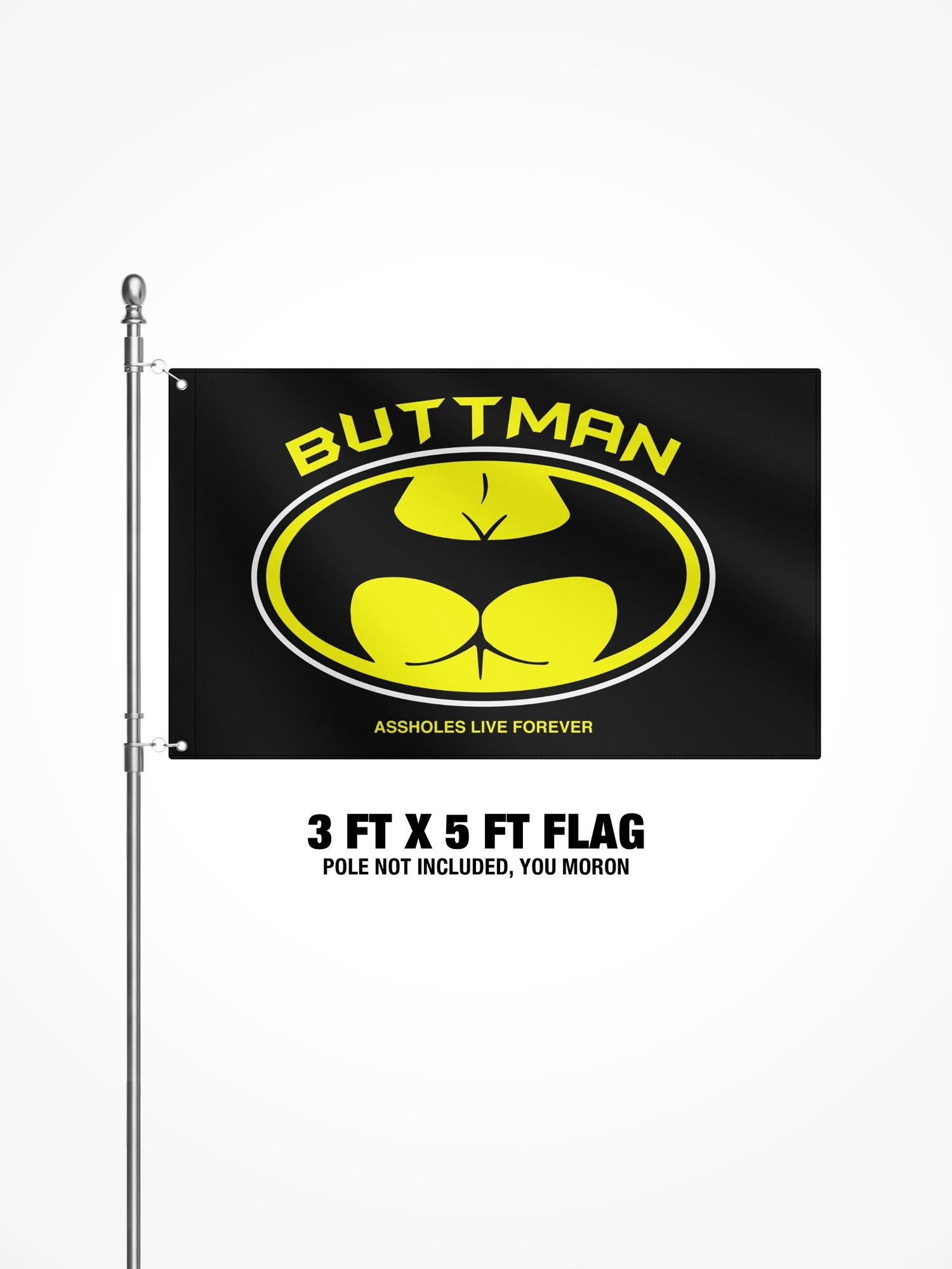 3x5 Ft Flag - Buttman - Black