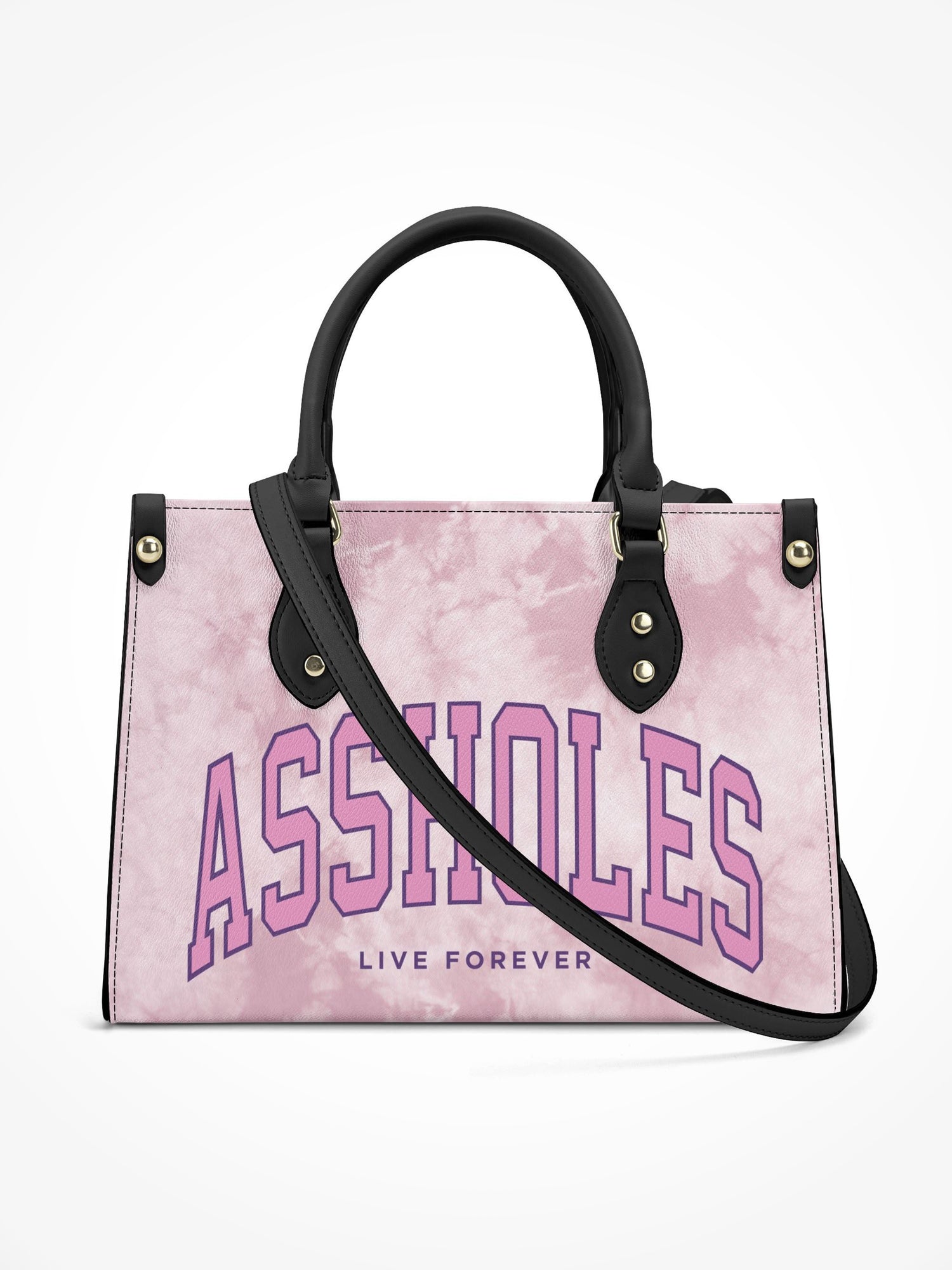 Handbag With Strap - Assholes College Pink Tie Dye