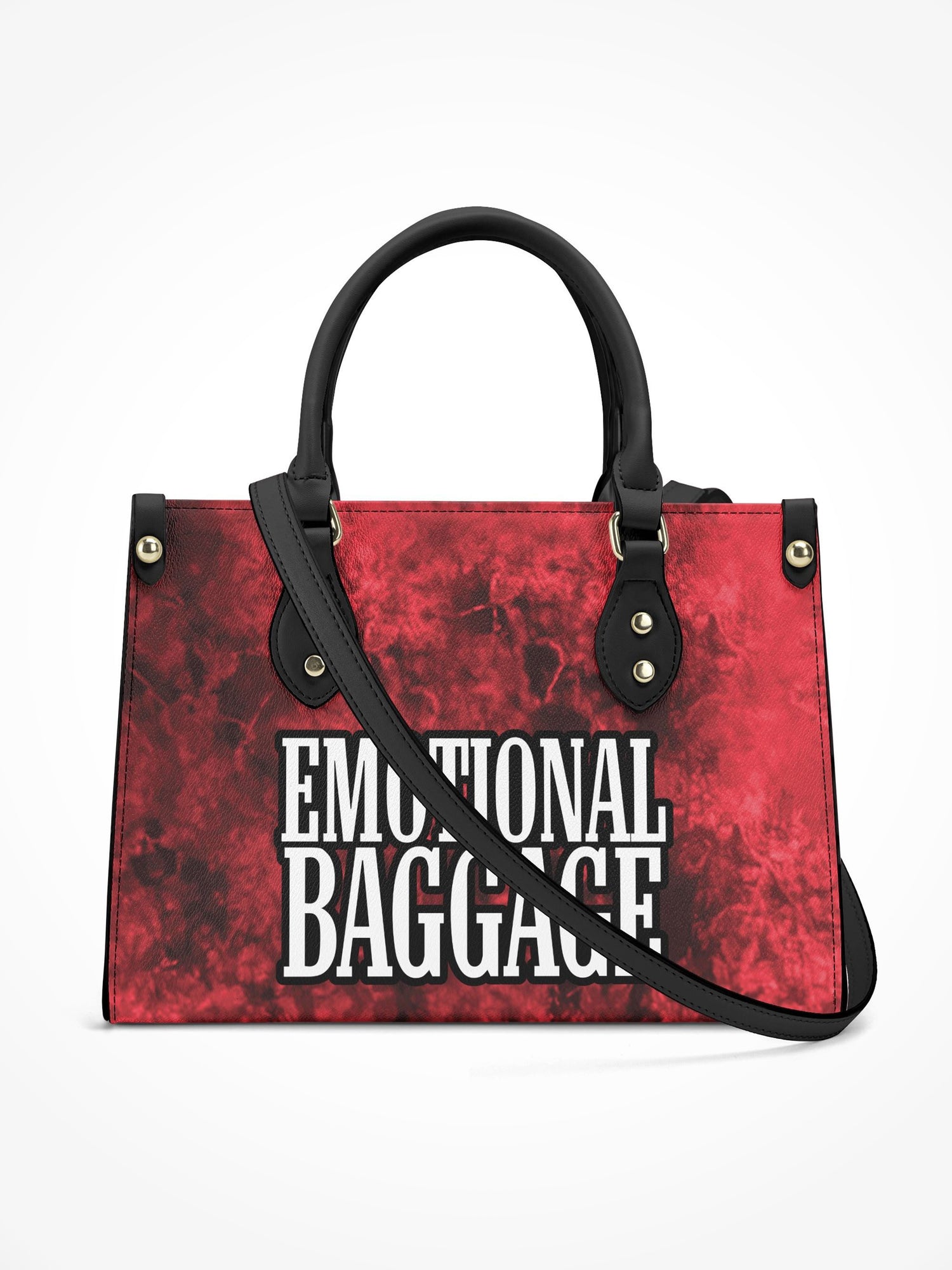 Handbag With Strap - Emotional Baggage Red Tie Dye