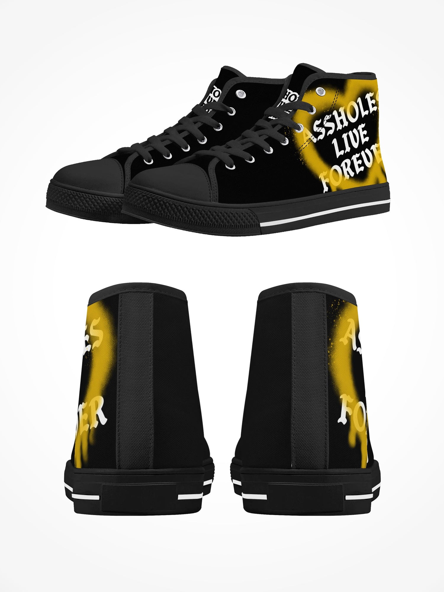 Mens High Top Canvas Shoes - ALF Spray Paint