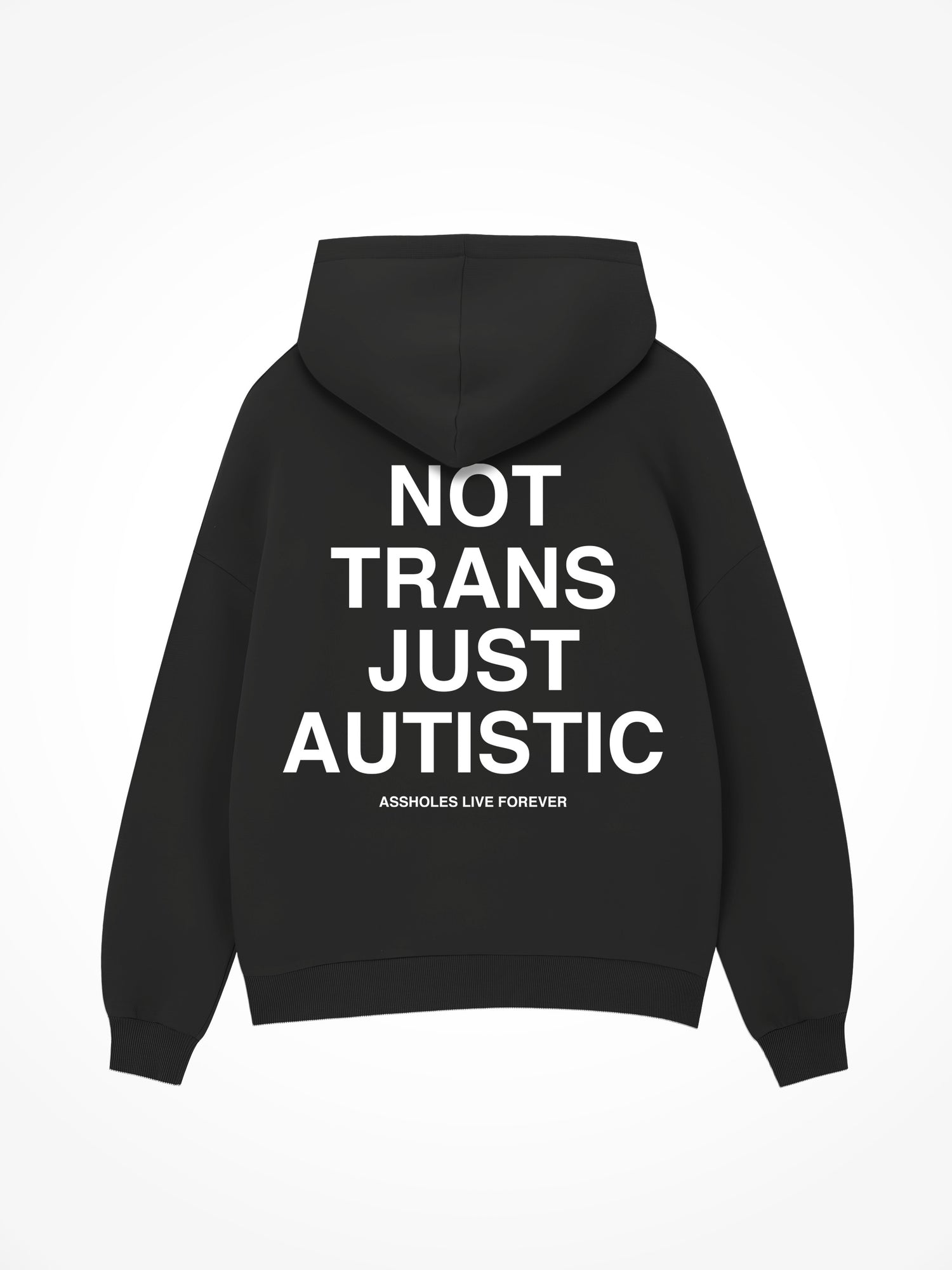 Not Trans Just Autistic- Black Hoodie