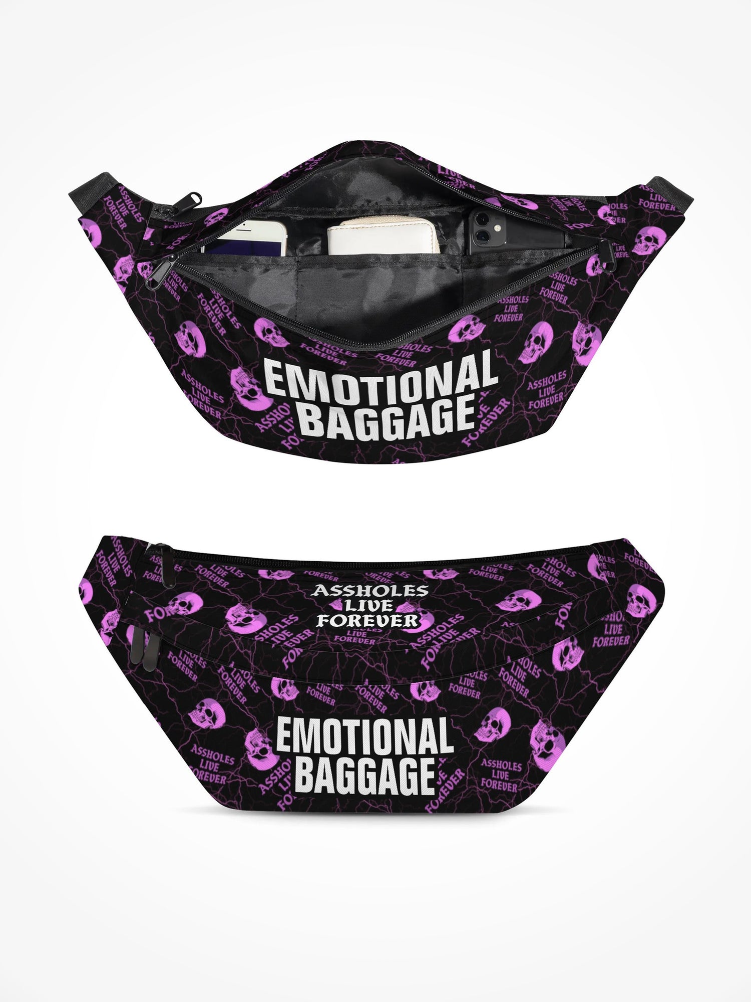 Large Fanny Pack - ALF Skull Lightning Emotional Baggage