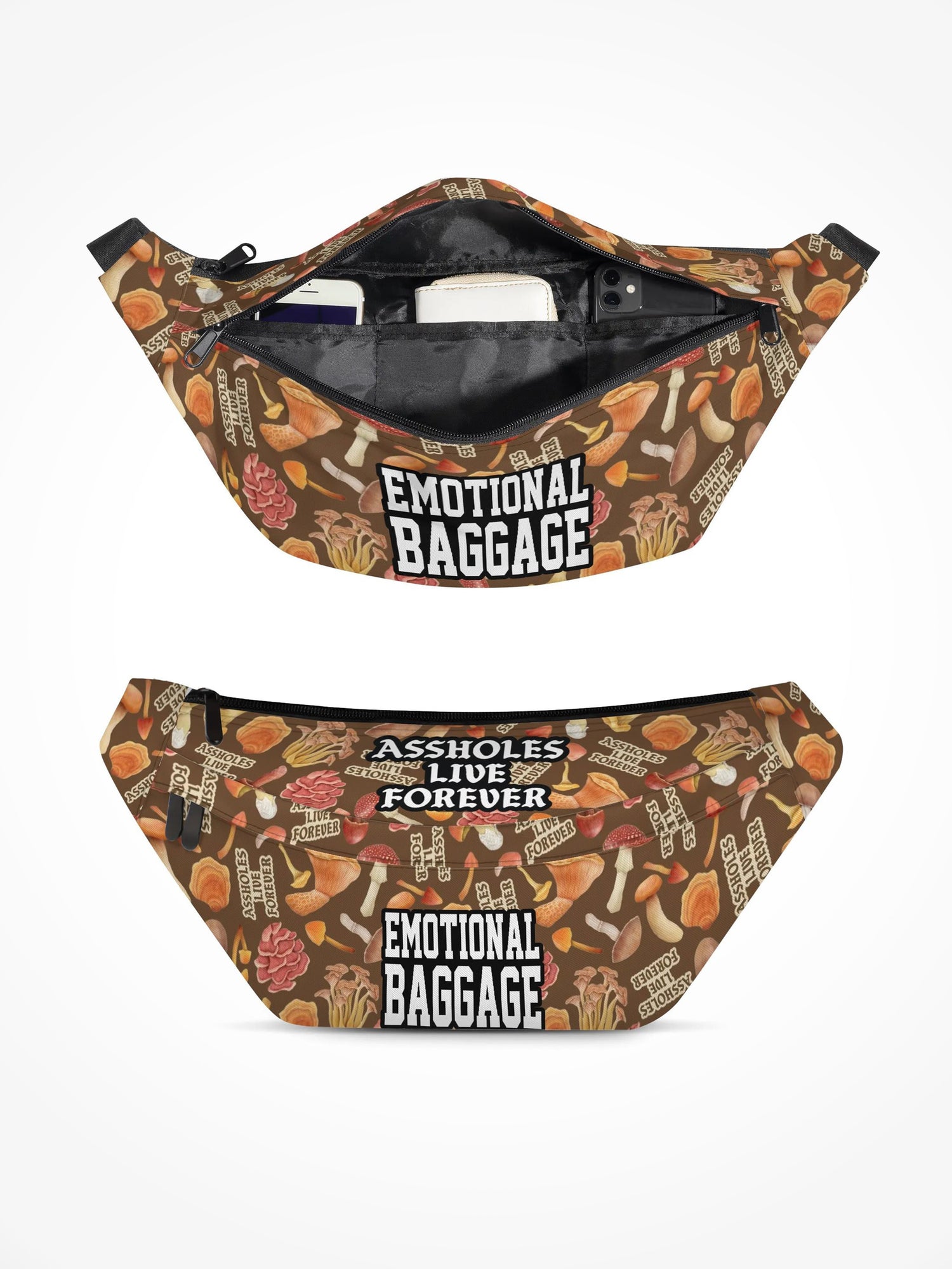 Large Fanny Pack - ALF Emotional Baggage mushroom Collage