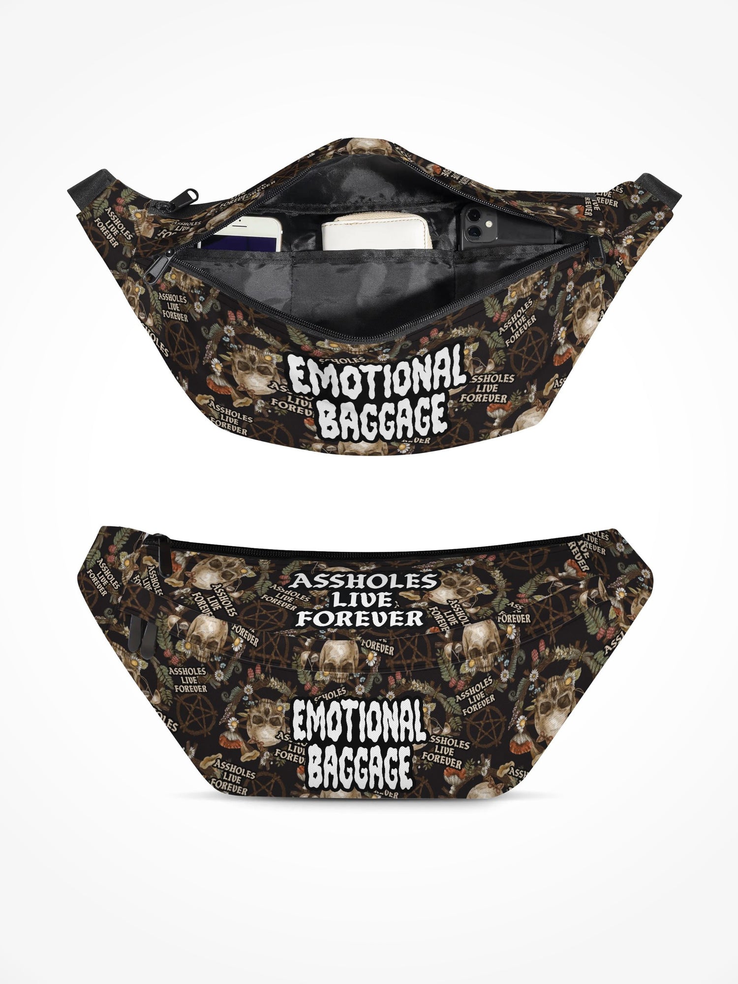 Large Fanny Pack - Forest Skull Emotional Baggage