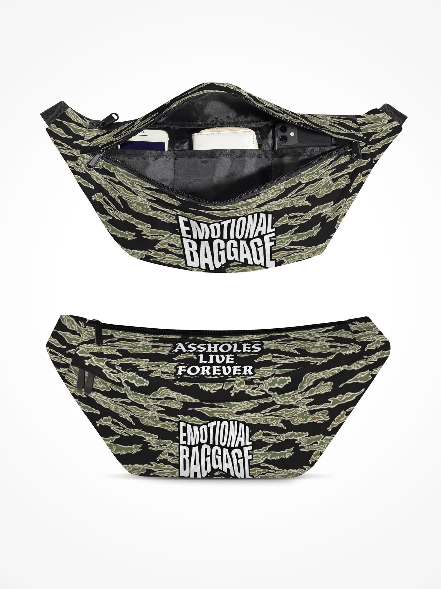 Large Fanny Pack - Tiger Camo Emotional Baggage