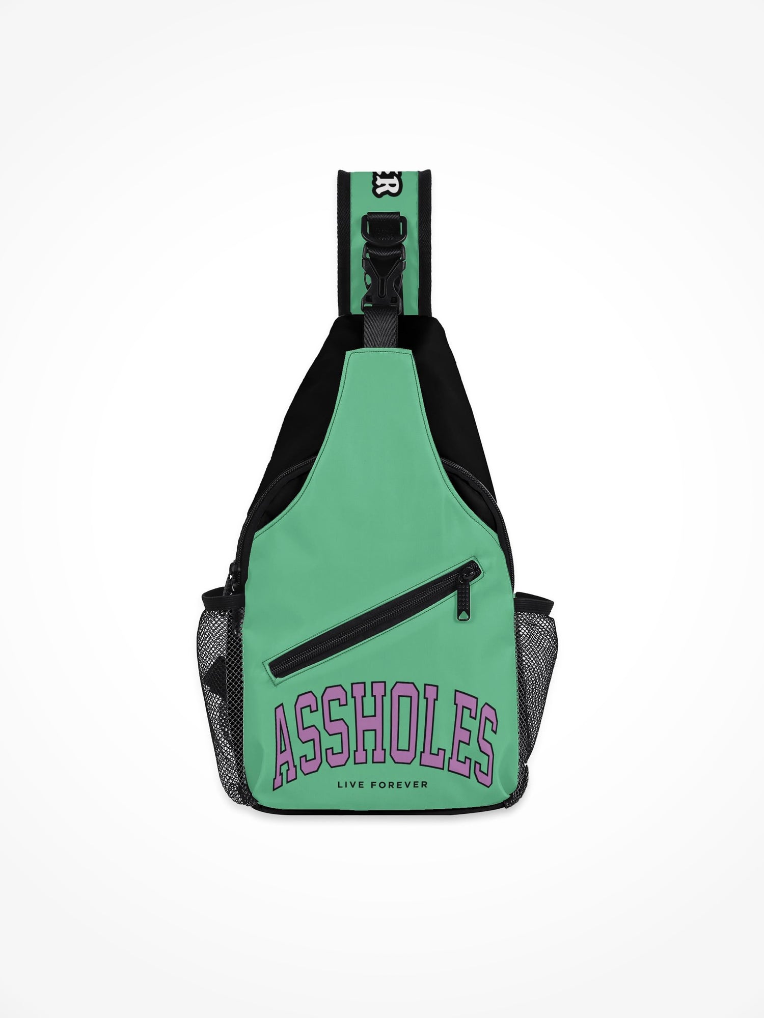 All-Over-Print Chest Crossbody Bag - ALF College Teal/Purple