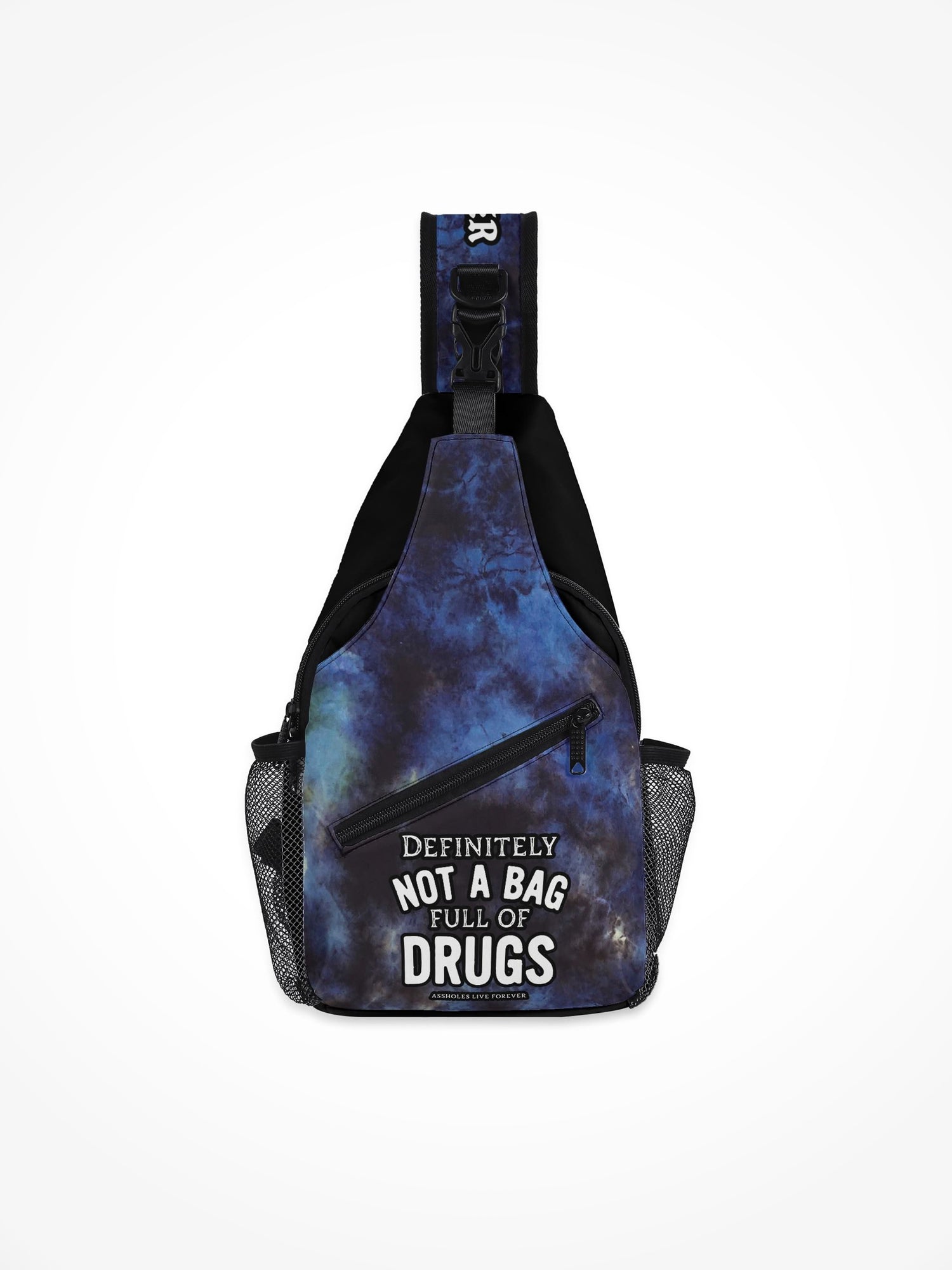 All-Over-Print Chest Crossbody Bag - Not A Bag Full of Drugs Cosmic Tye Die