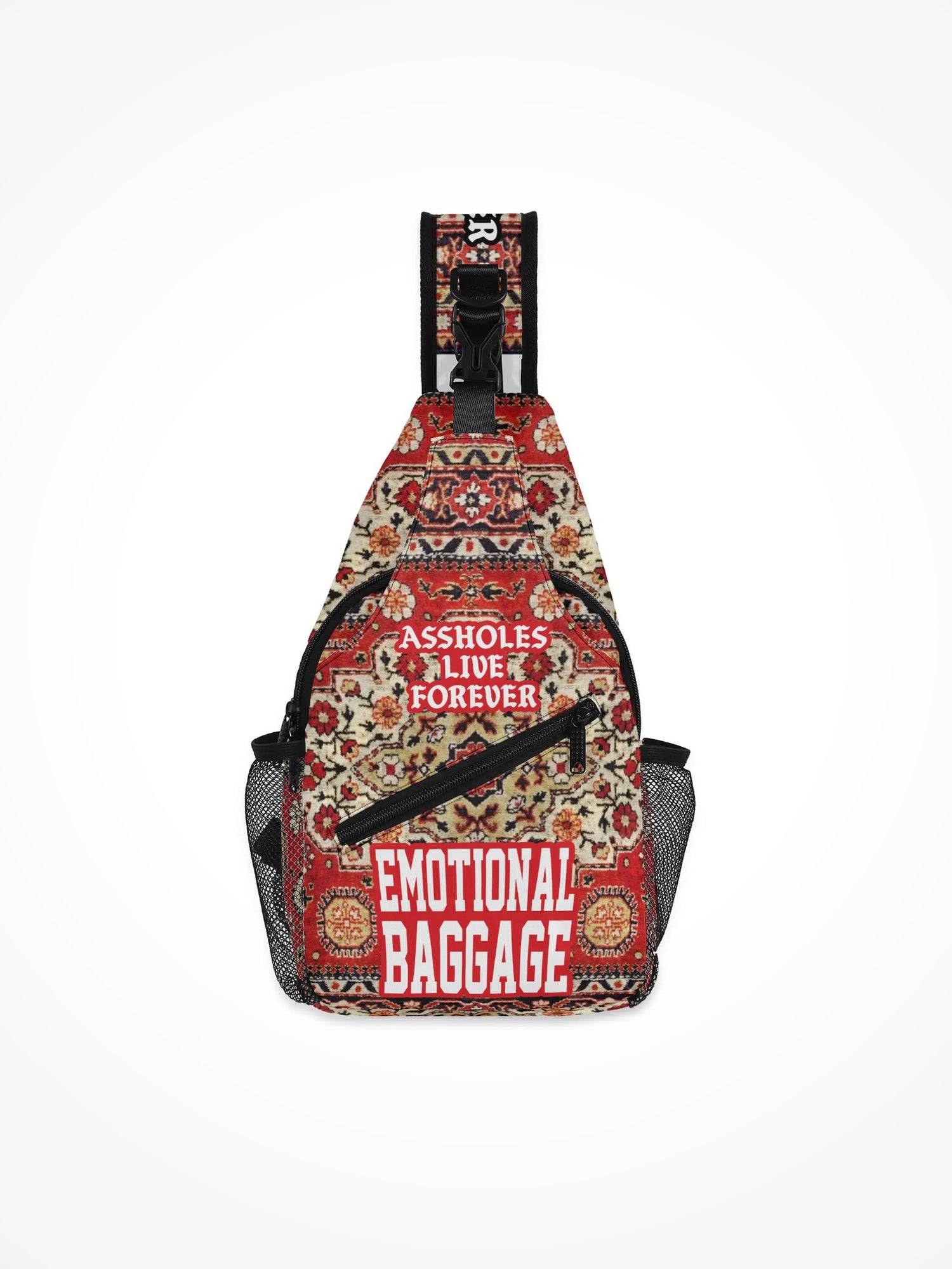All-Over-Print Chest Crossbody Bag - Emotional Baggage Oriental Rug