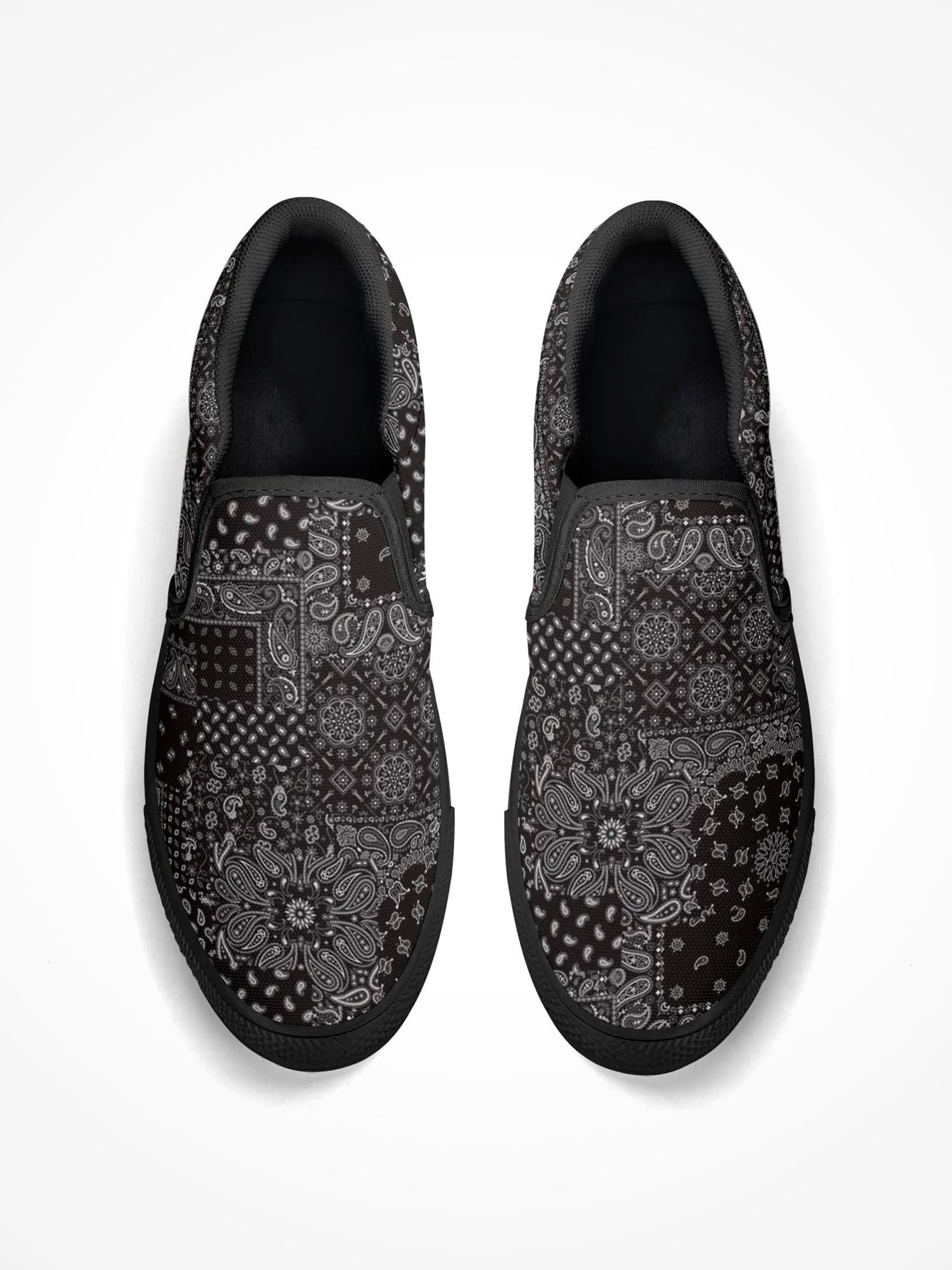 Mens Rubber Slip On Shoes - ALF Bandana Black Sole