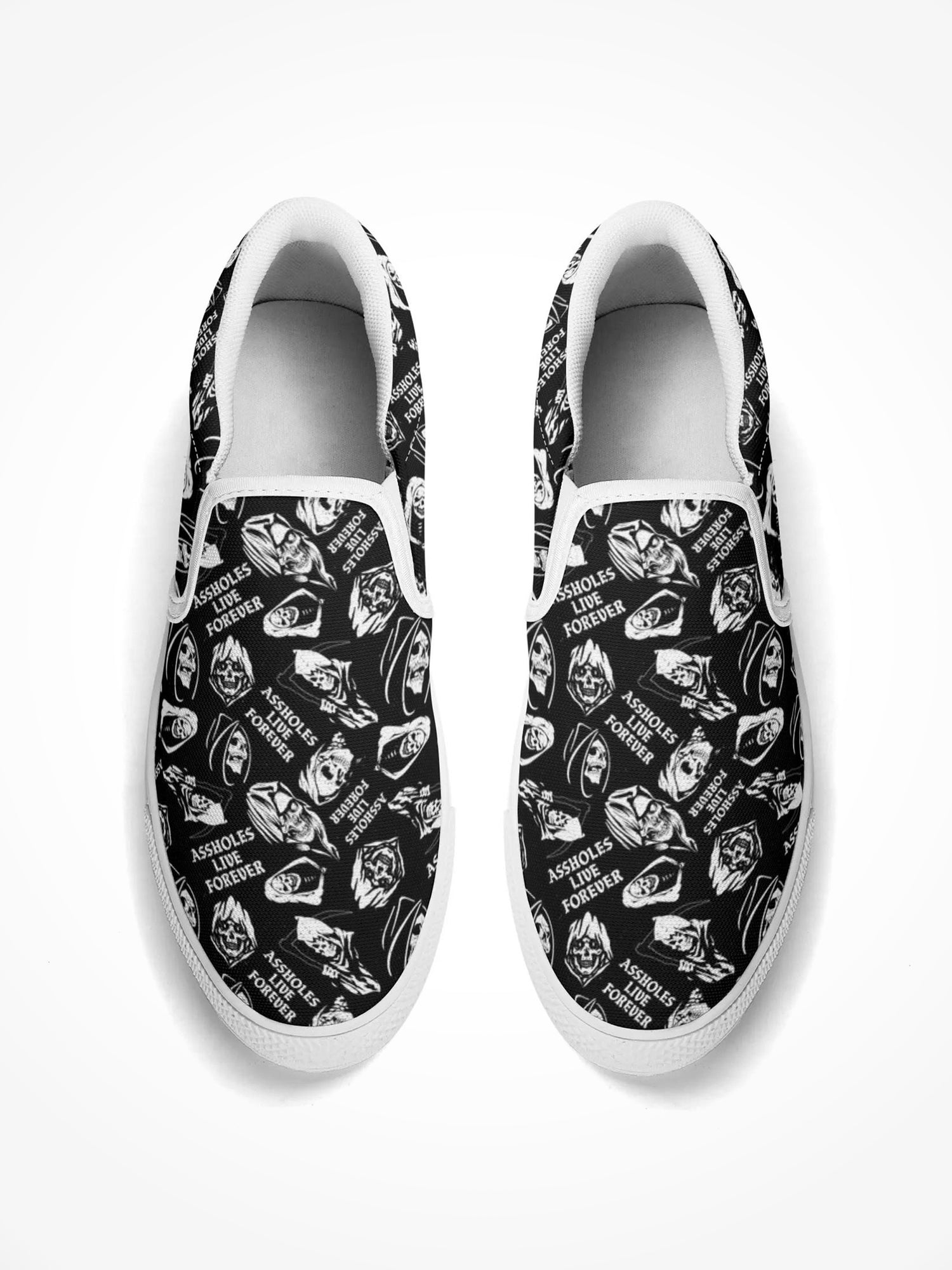 Mens Rubber Slip On Shoes - ALF Reaper Pattern White Sole