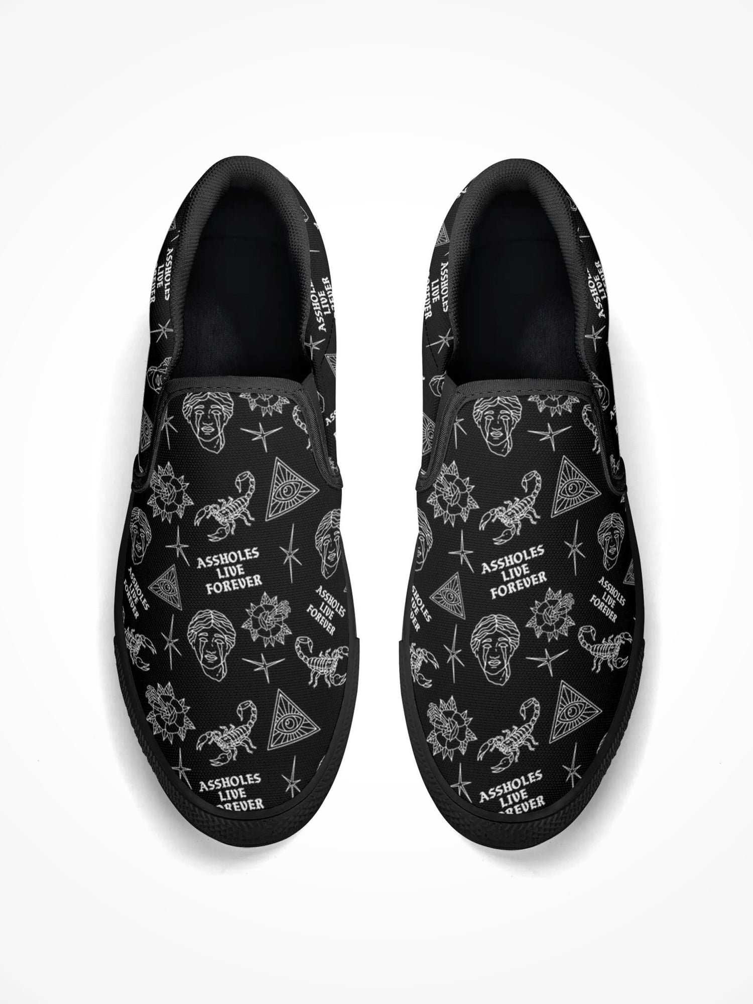 Mens Rubber Slip On Shoes - ALF Scorpion Black Sole