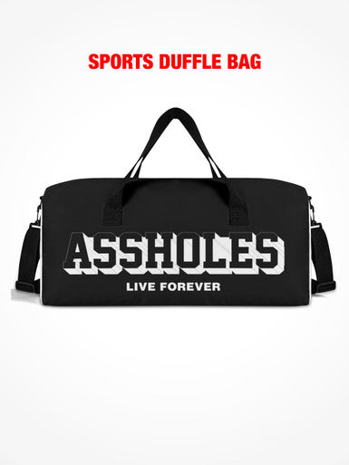 Sports Duffle - ALF Block Letter Black/White