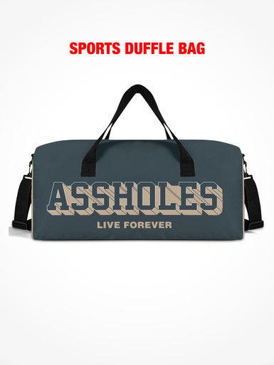 Sports Duffle - ALF Block Letters Navy/Beige