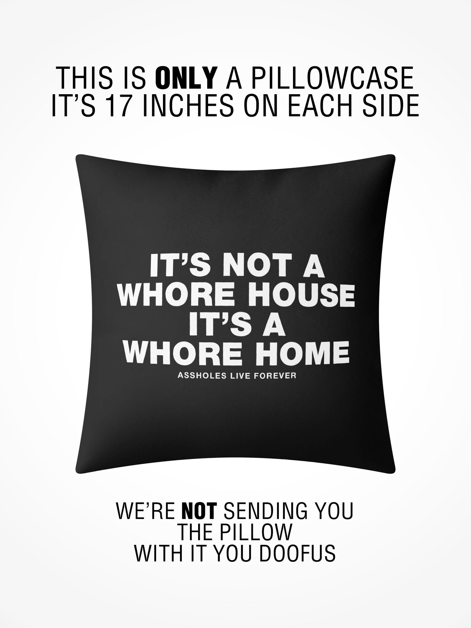 Pillow Case - WHORE HOME BLACK