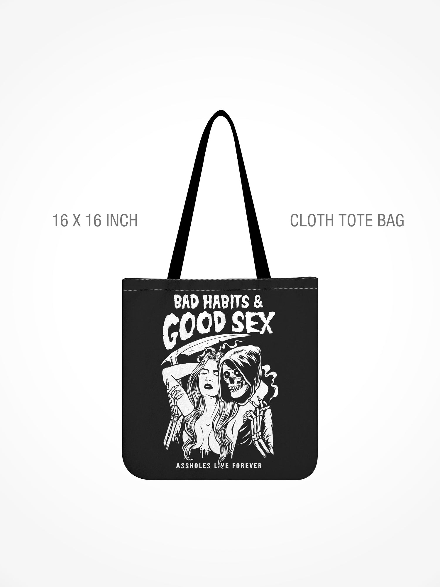 All-Over Print Cloth Tote Bag - BAD HABITS