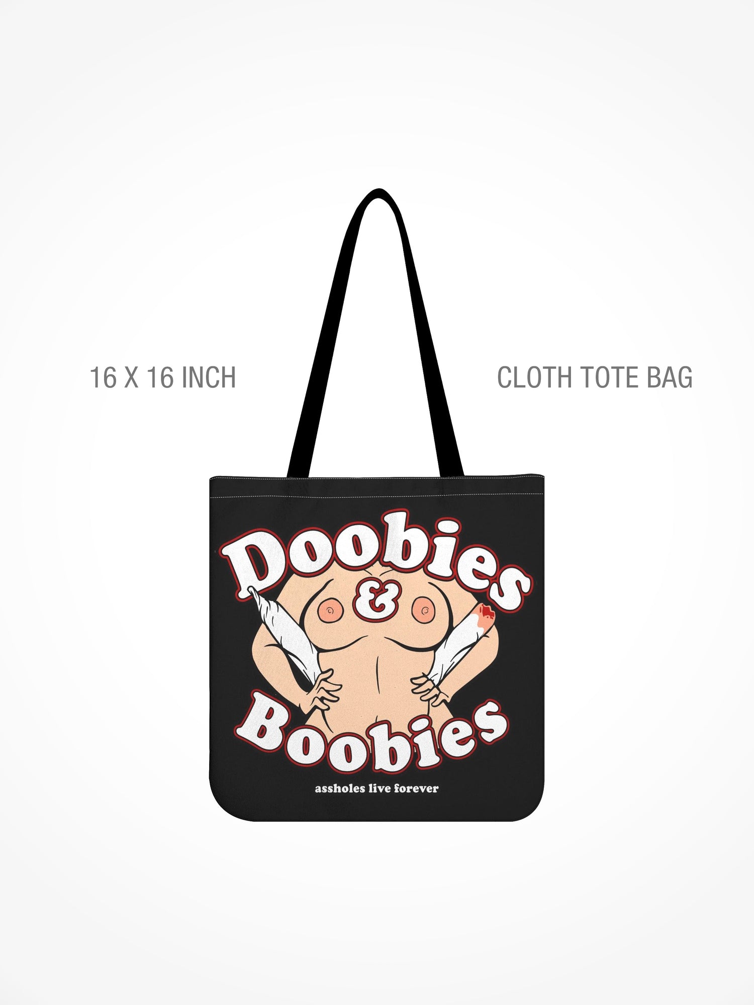 All-Over Print Cloth Tote Bag - DOOBIES BOOBIES