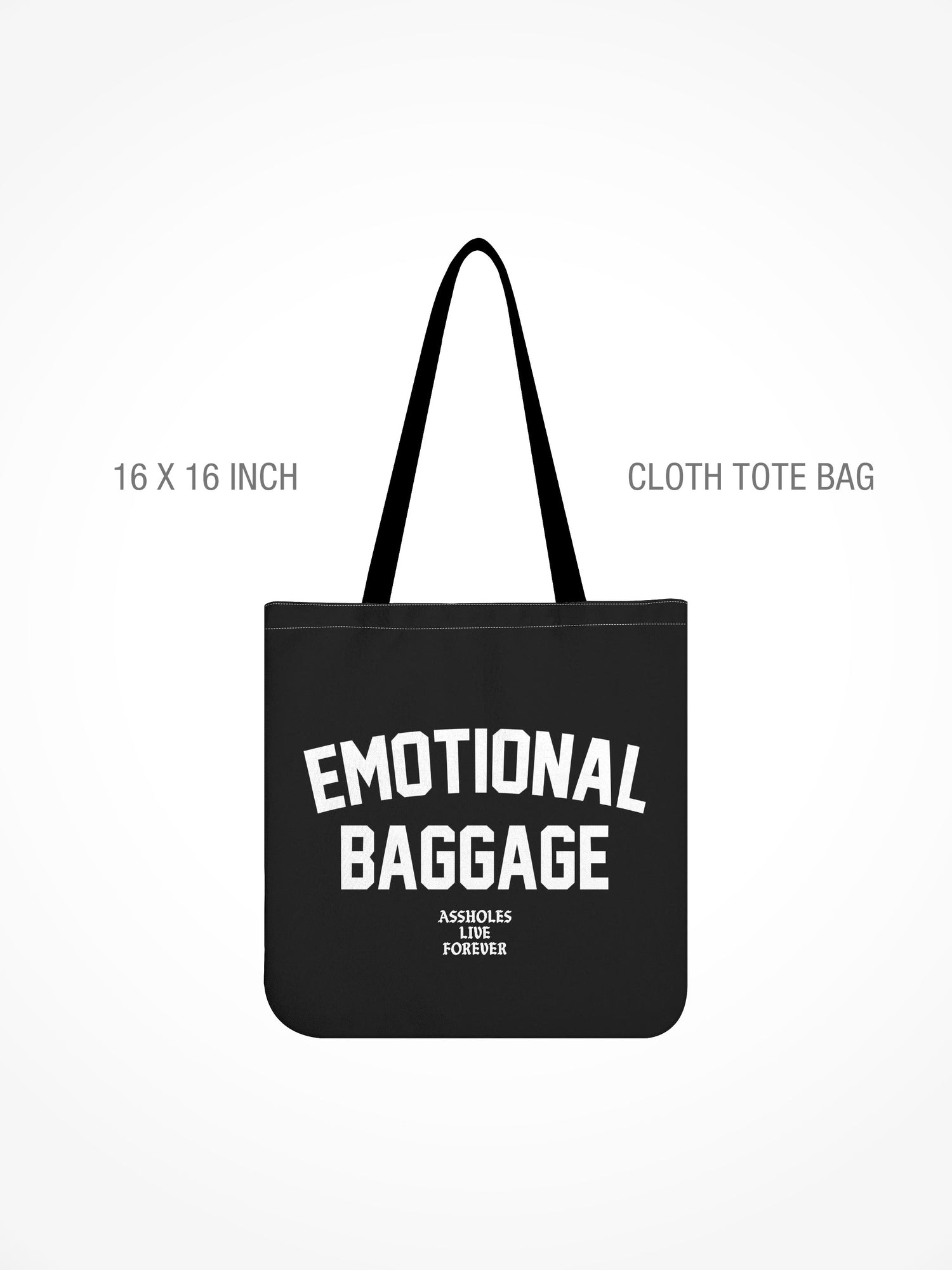 All-Over Print Cloth Tote Bag - EMO BLACK