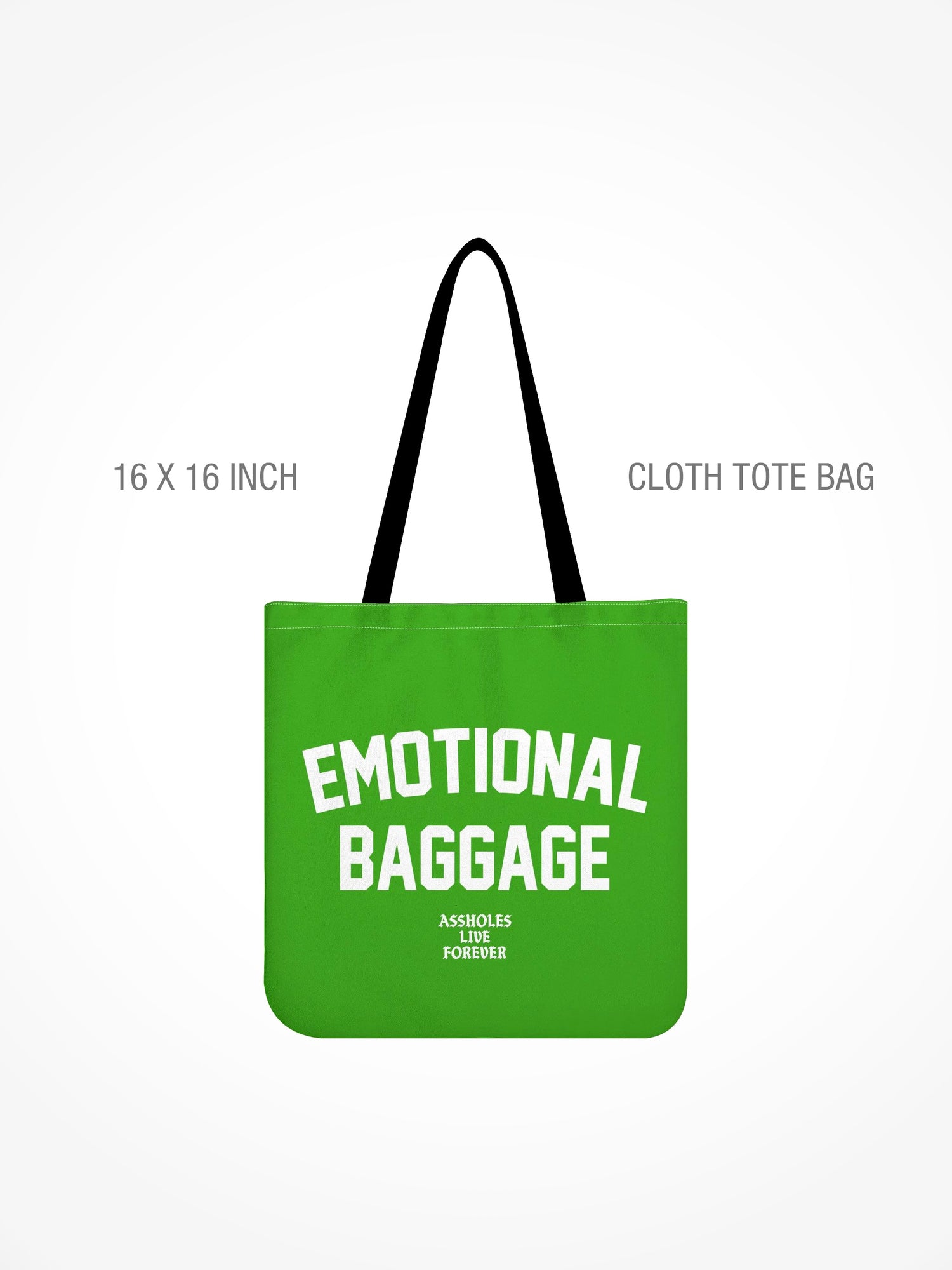 All-Over Print Cloth Tote Bag - EMO GREEN