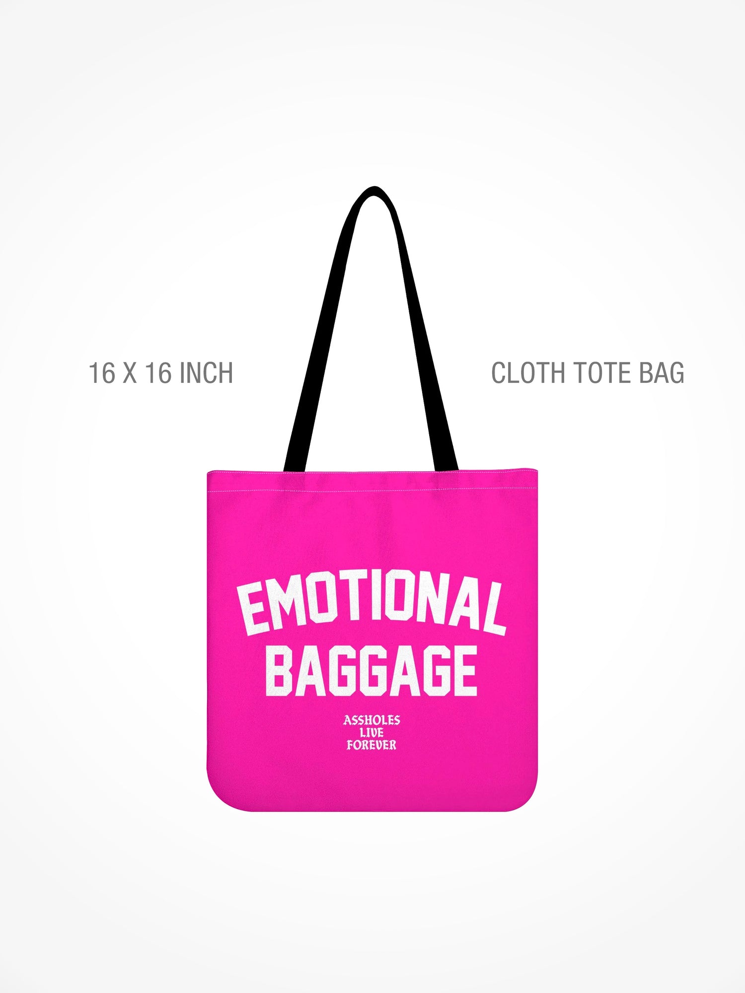All-Over Print Cloth Tote Bag - EMO PINK