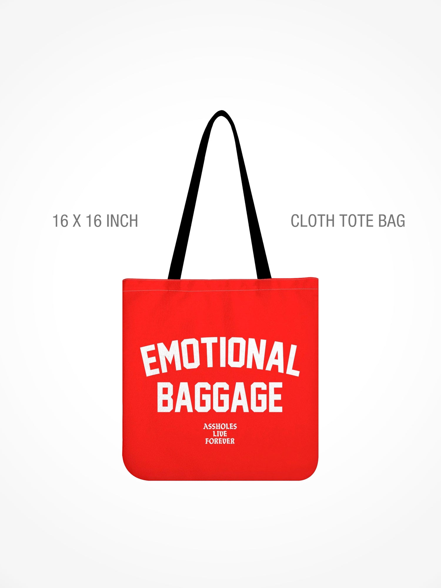 All-Over Print Cloth Tote Bag - EMO RED