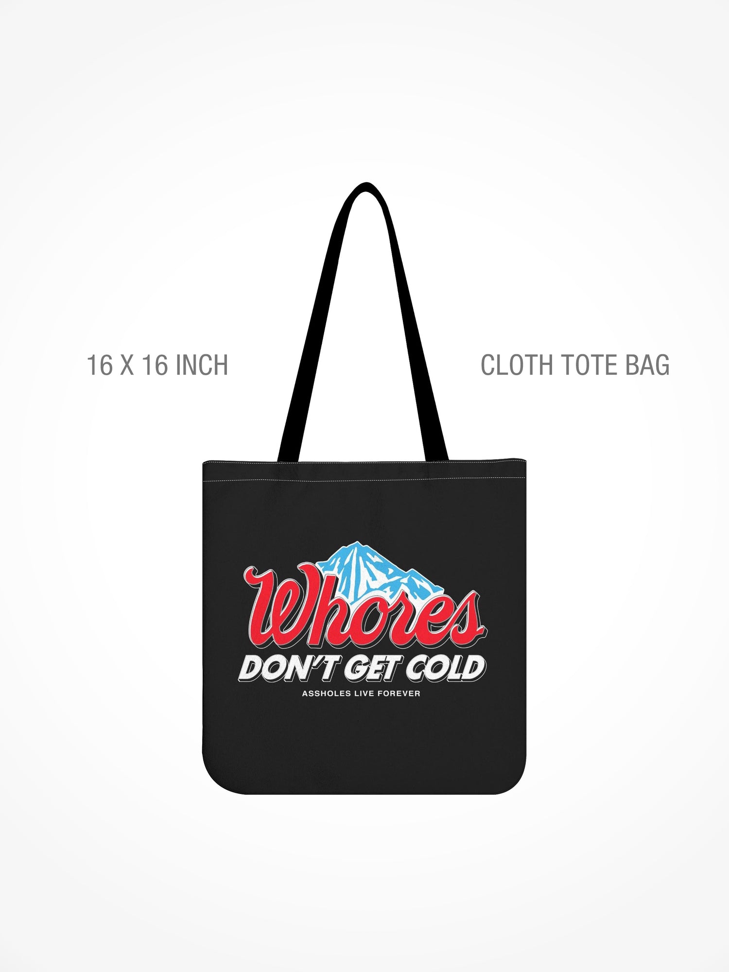 All-Over Print Cloth Tote Bag - WHORES COLD