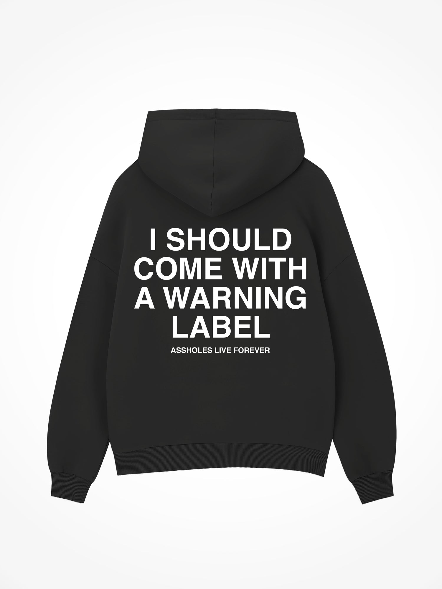 Warning Label - Black Hoodie