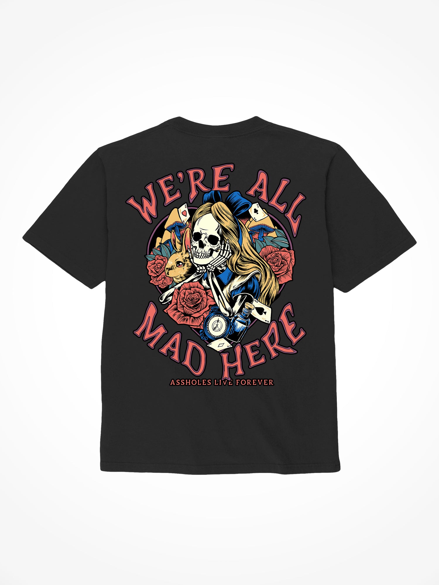 Were All Mad Here - Black T-Shirt